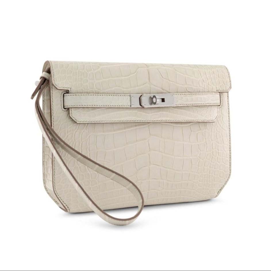 Hermes Kelly Depeche Crocodile Beton 25cm - DesignerGu