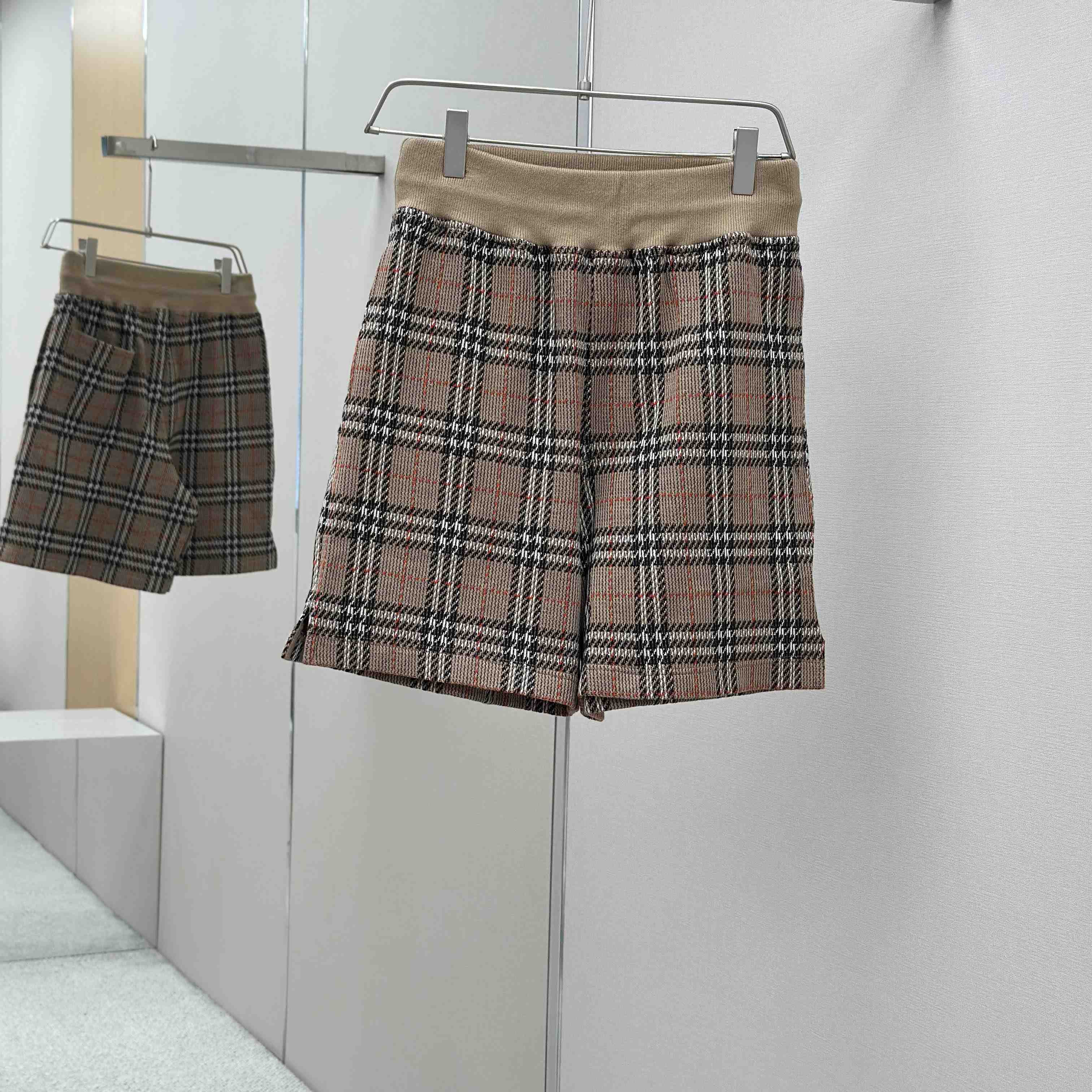 Burberry Check Cotton Blend Track Shorts - DesignerGu