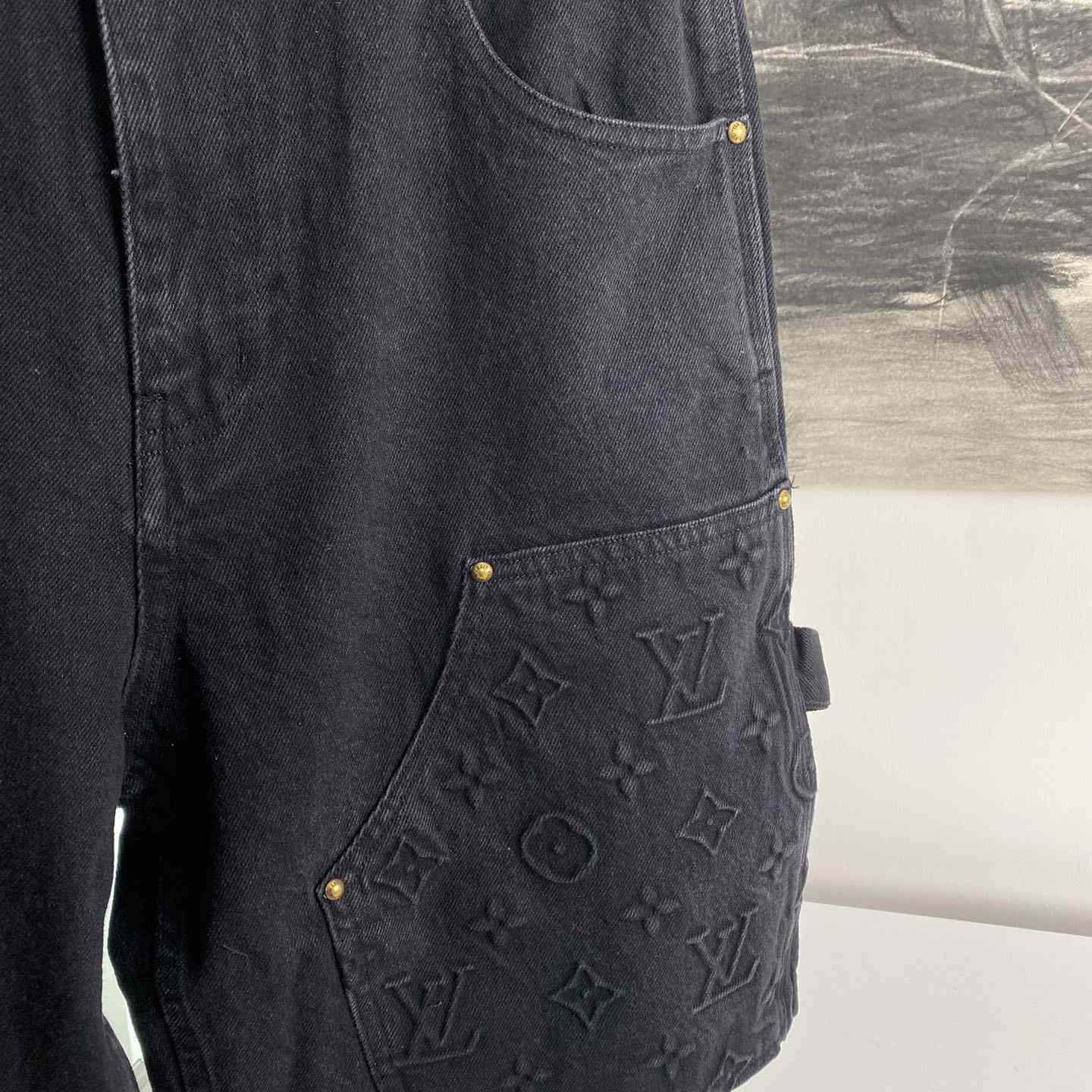 Louis Vuitton Monogram Workwear Denim Shorts Black  - DesignerGu