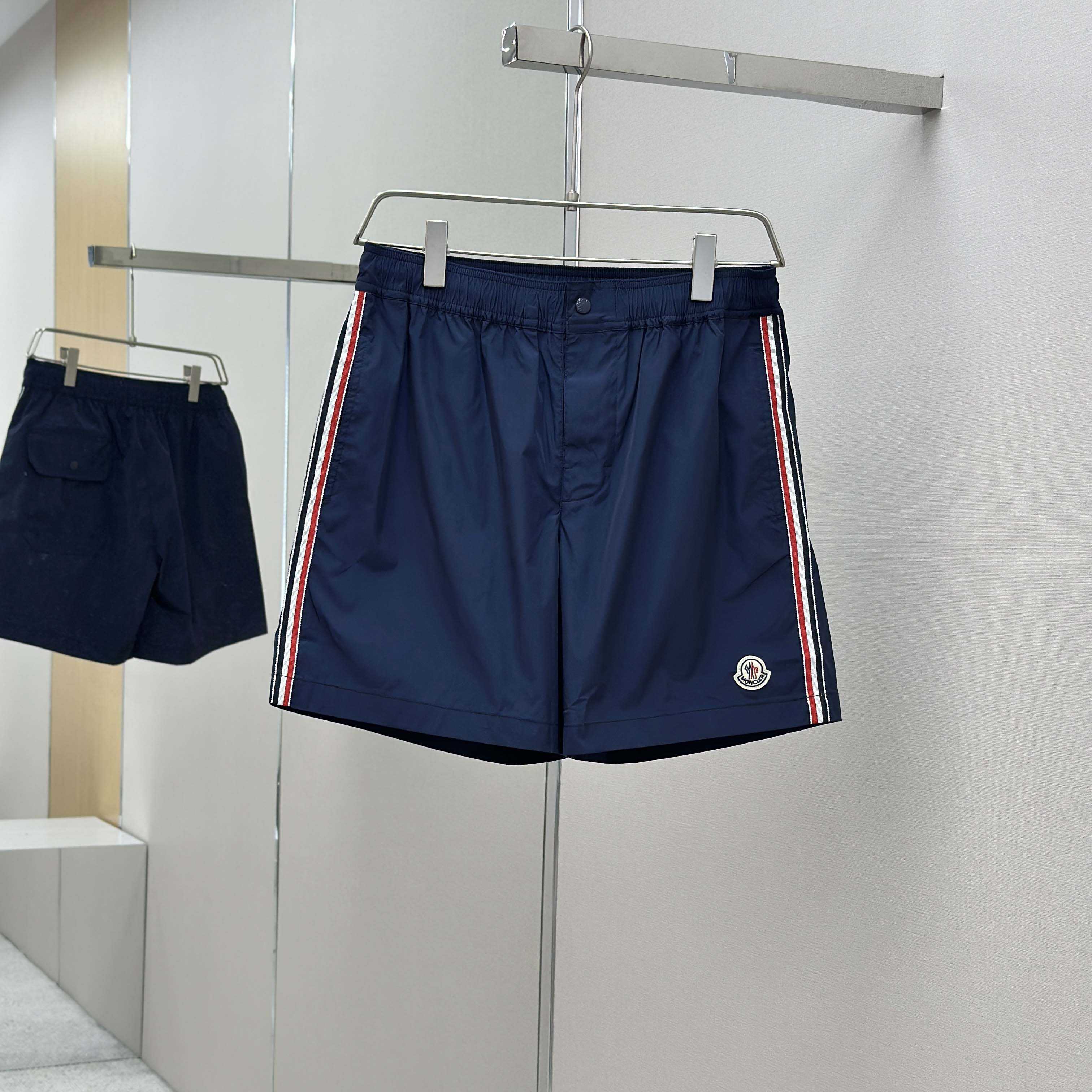 Moncler Blue Tricolour-Trimmed Swim Shorts - DesignerGu