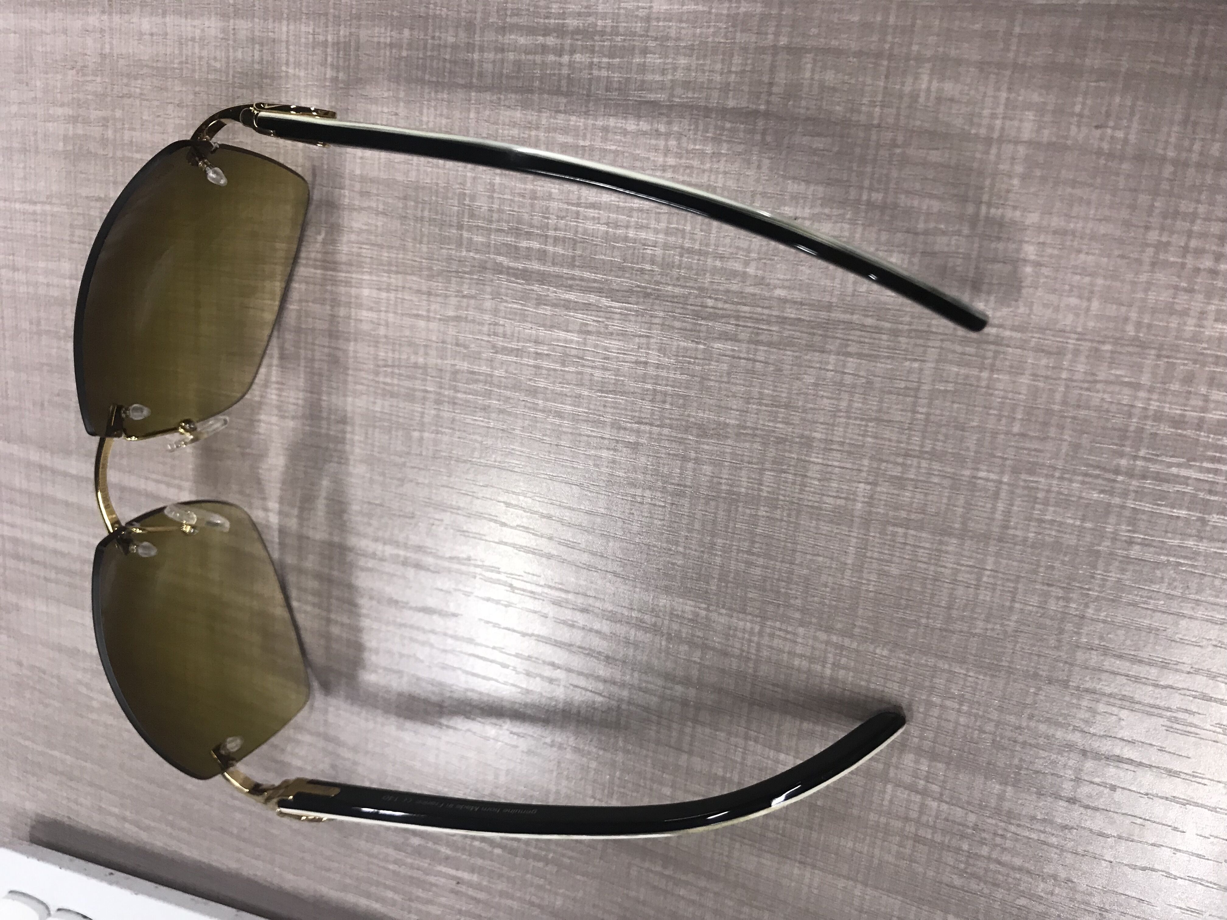 Cartier 4189705 White Mix Black Buffalo Sunglasses In Gold - 