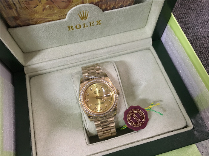 Rolex High Quality Oyster Perpetua Pearlmaster 28/31/36 Yellow Gold Diamond Watch - DesignerGu