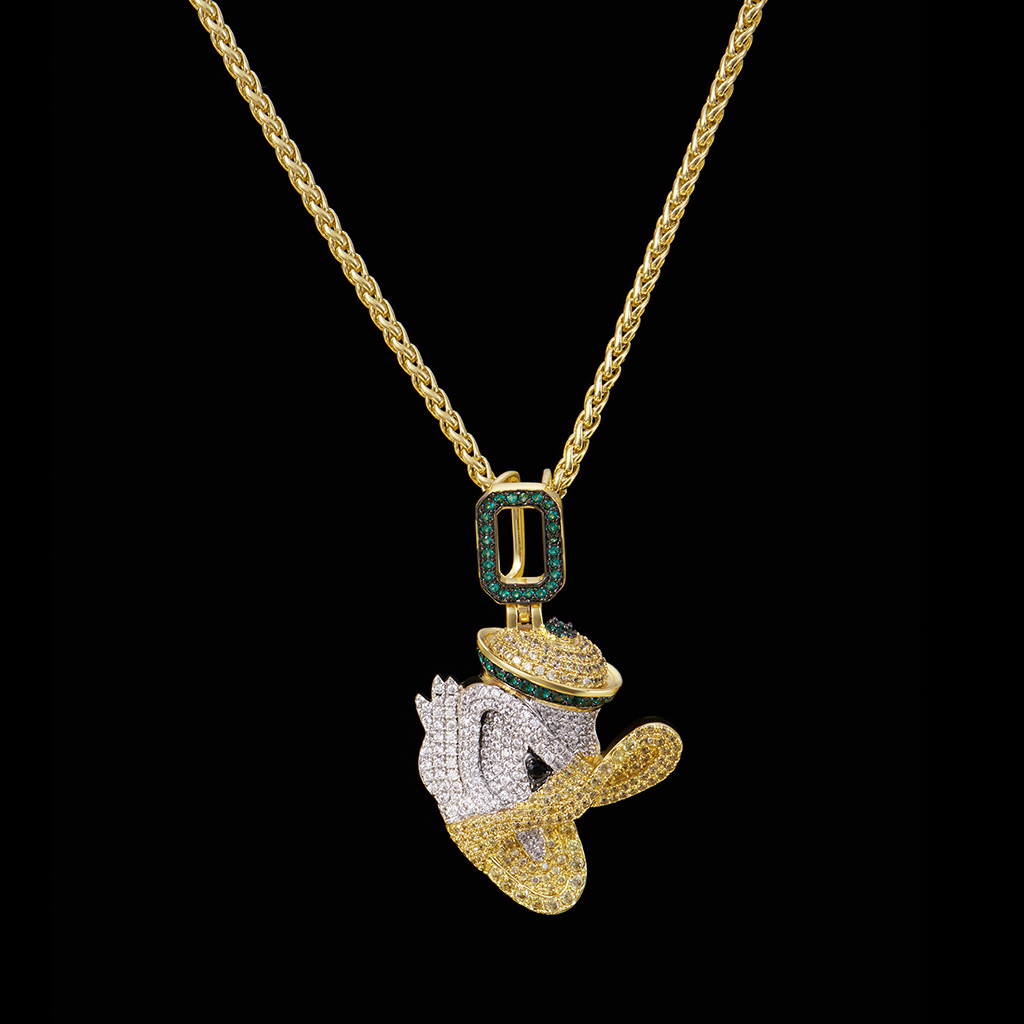 FREE SHIPPING 14k Gold Iced Out Little Duck Pendant - DesignerGu