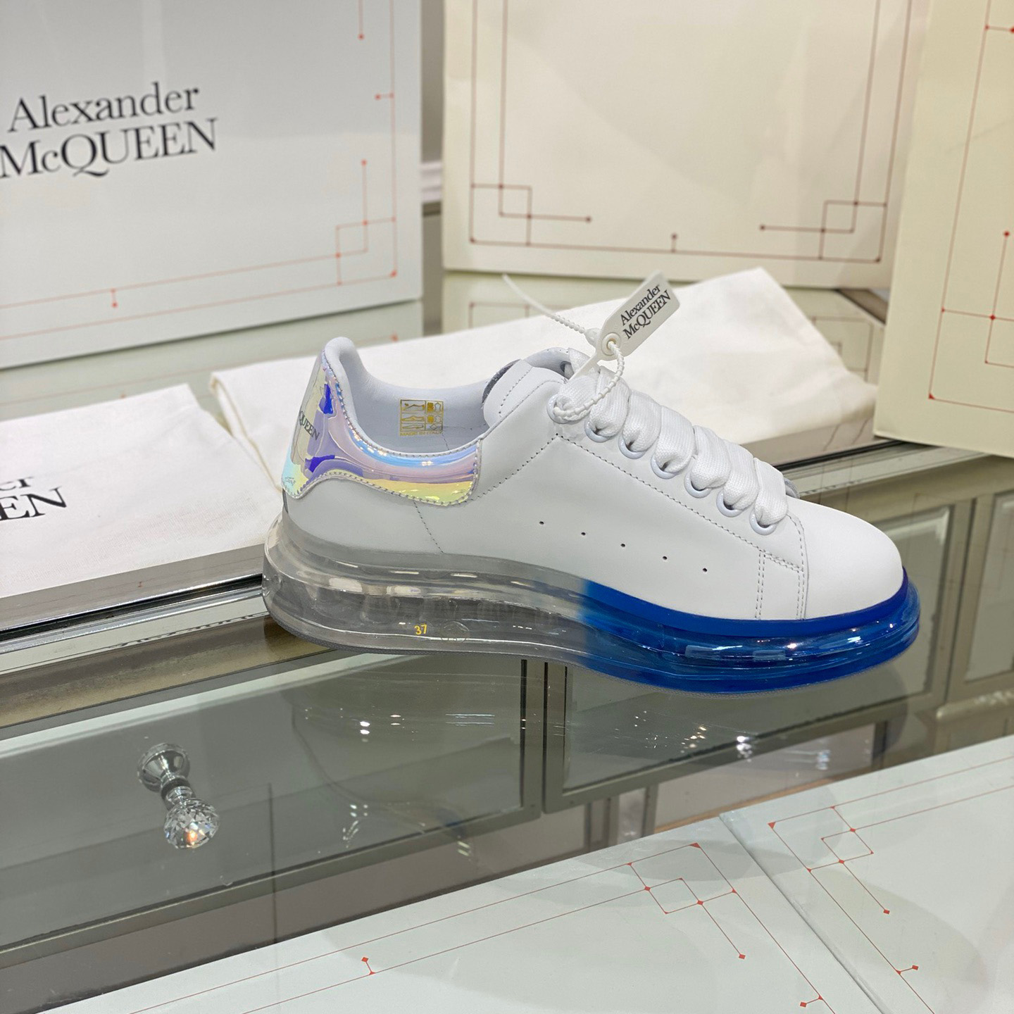 Alexander Mqueen Air Platform Leather Sneakers - DesignerGu