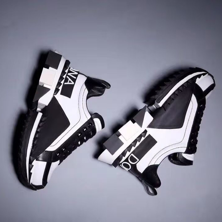 Dolce & Gabbana Super King Two Color Leather Sneakers - DesignerGu
