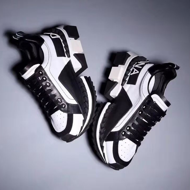 Dolce & Gabbana Super King Two Color Leather Sneakers - DesignerGu