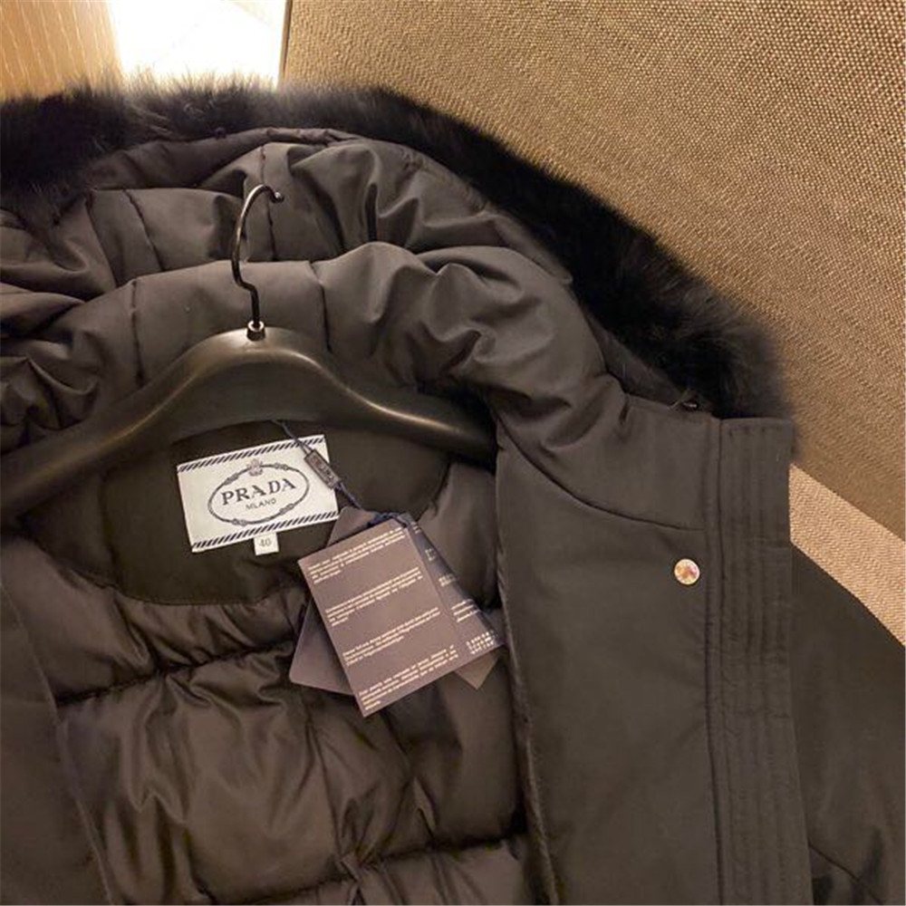 Prada Detachable Long Down Jacket(Black) - 