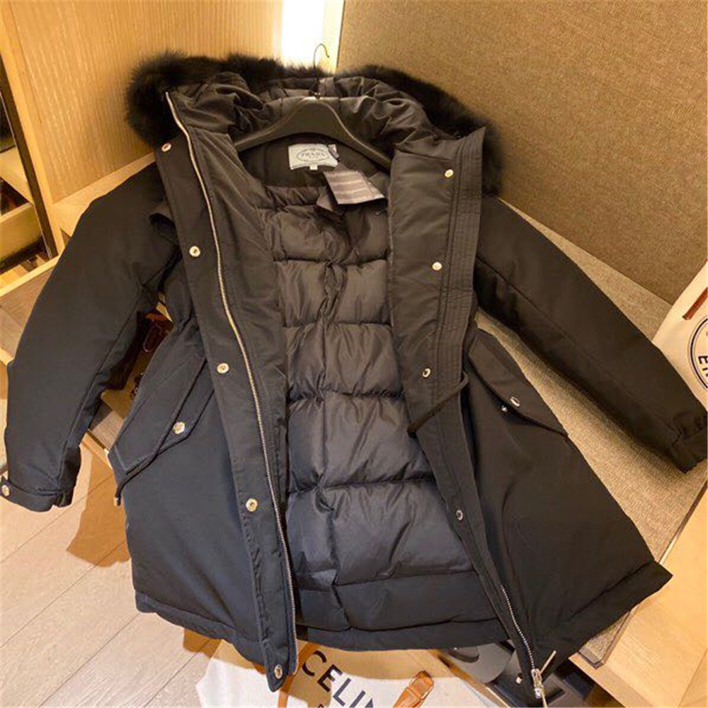 Prada Detachable Long Down Jacket(Black) - 