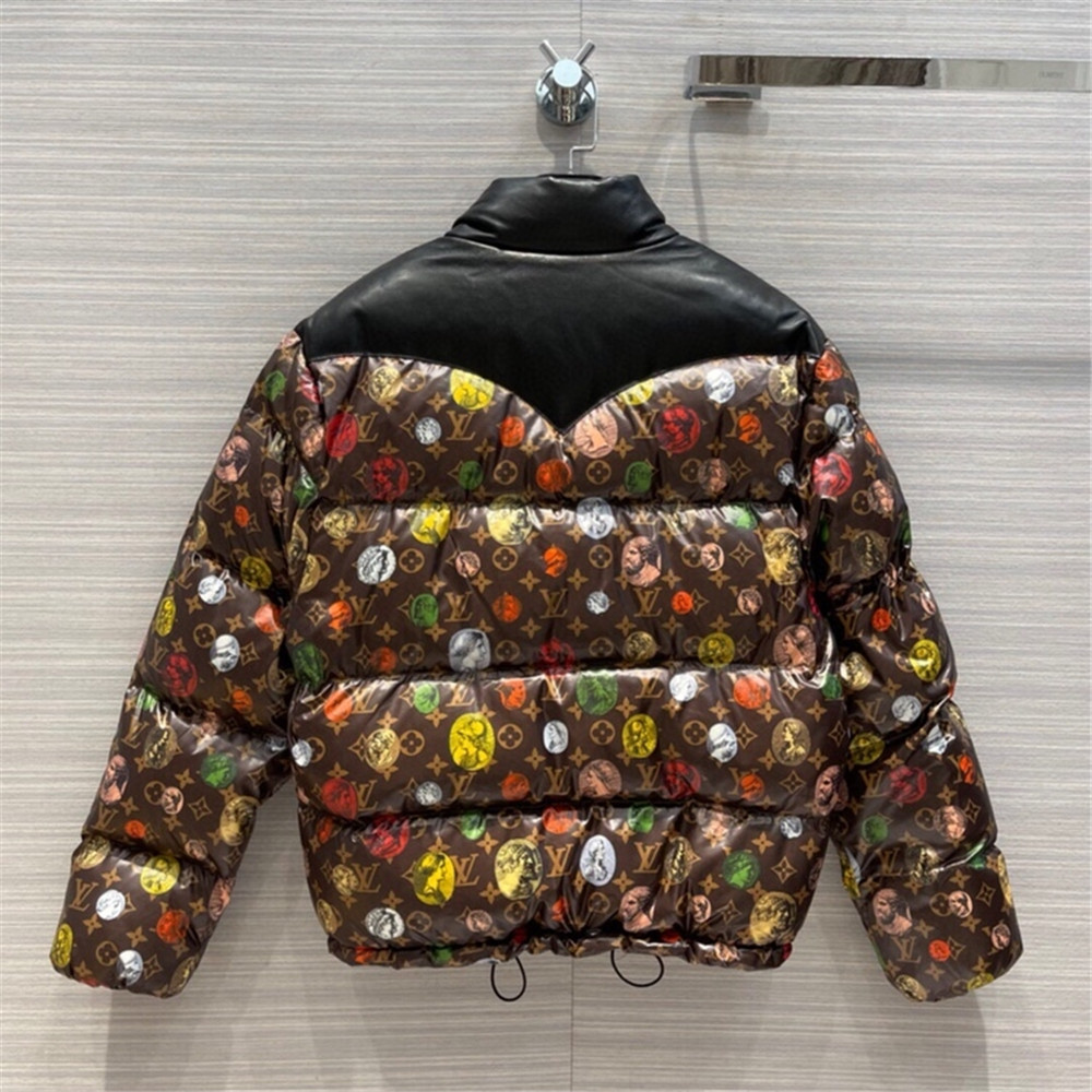 Louis Vuitton Monogram Leather Short Down Jacket  - 