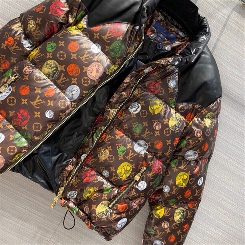 Louis Vuitton Monogram Leather Short Down Jacket  - 