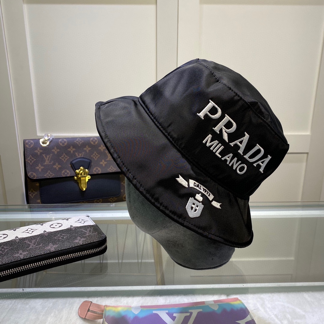 Prada Canvas Bucket Hat - 