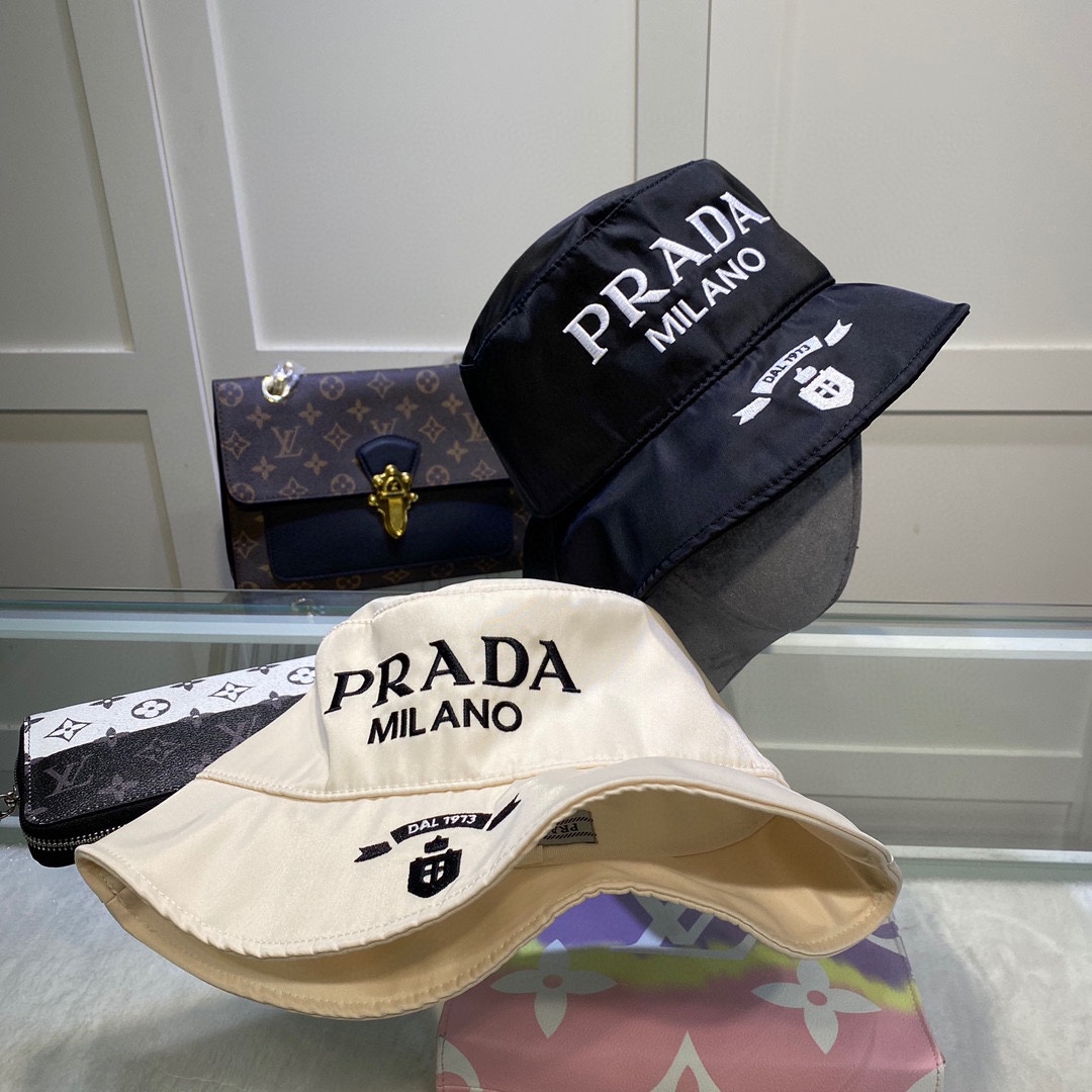 Prada Canvas Bucket Hat - 
