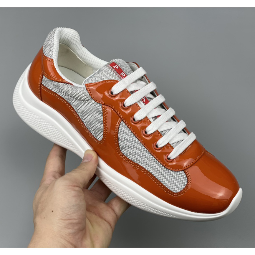 Prada Male America's Cup Sneaker In Orange(upon uk size) - 