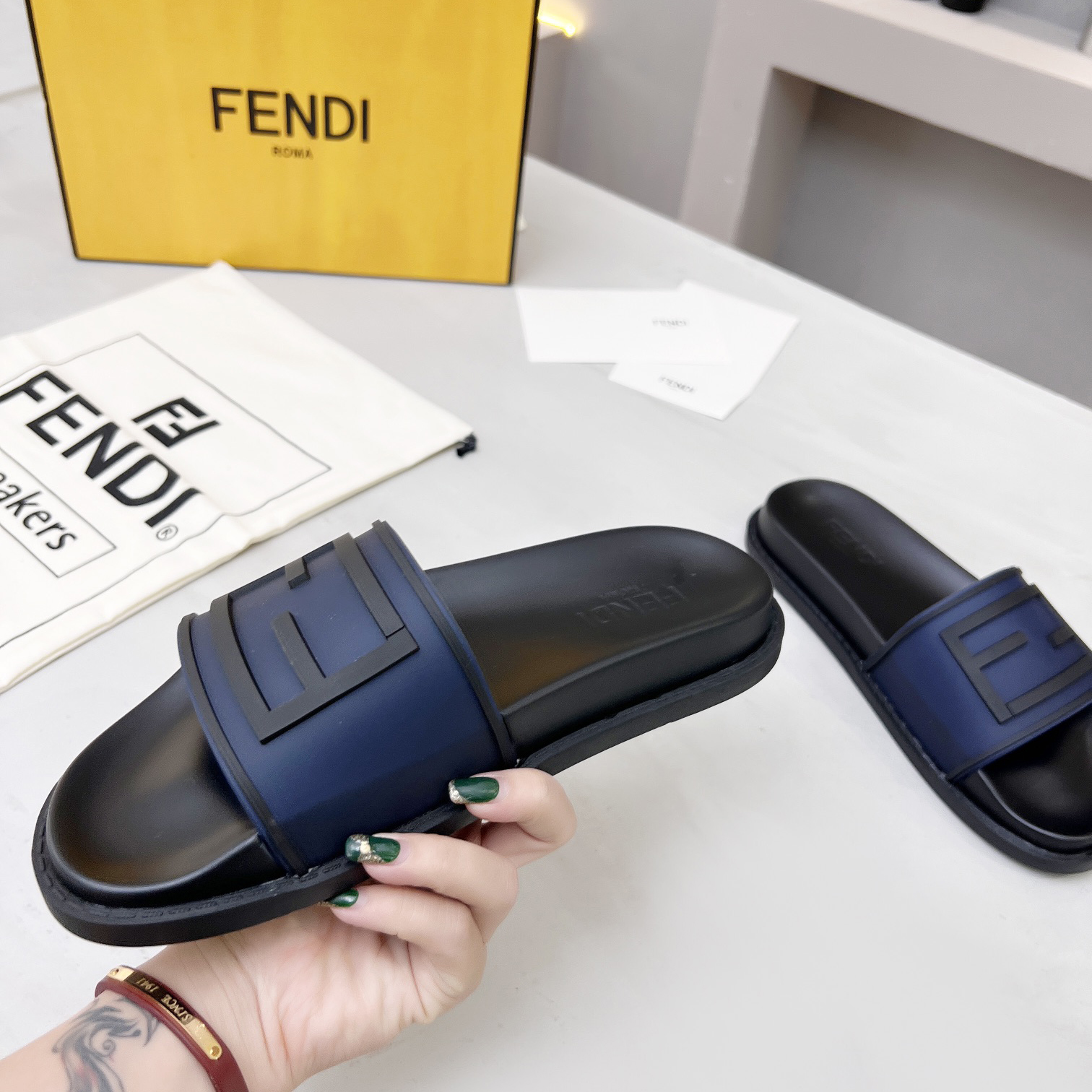 Fendi Baguette Slides - 