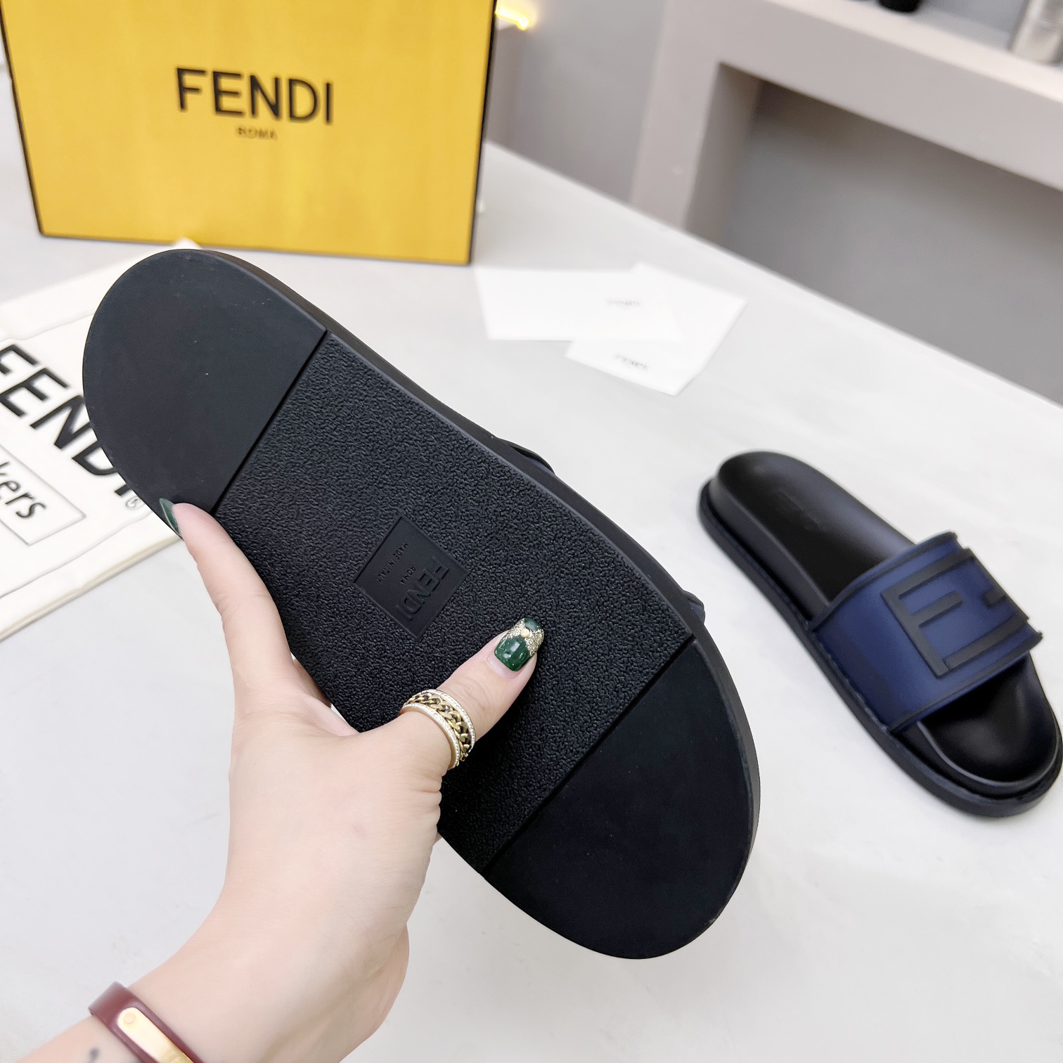 Fendi Baguette Slides - 