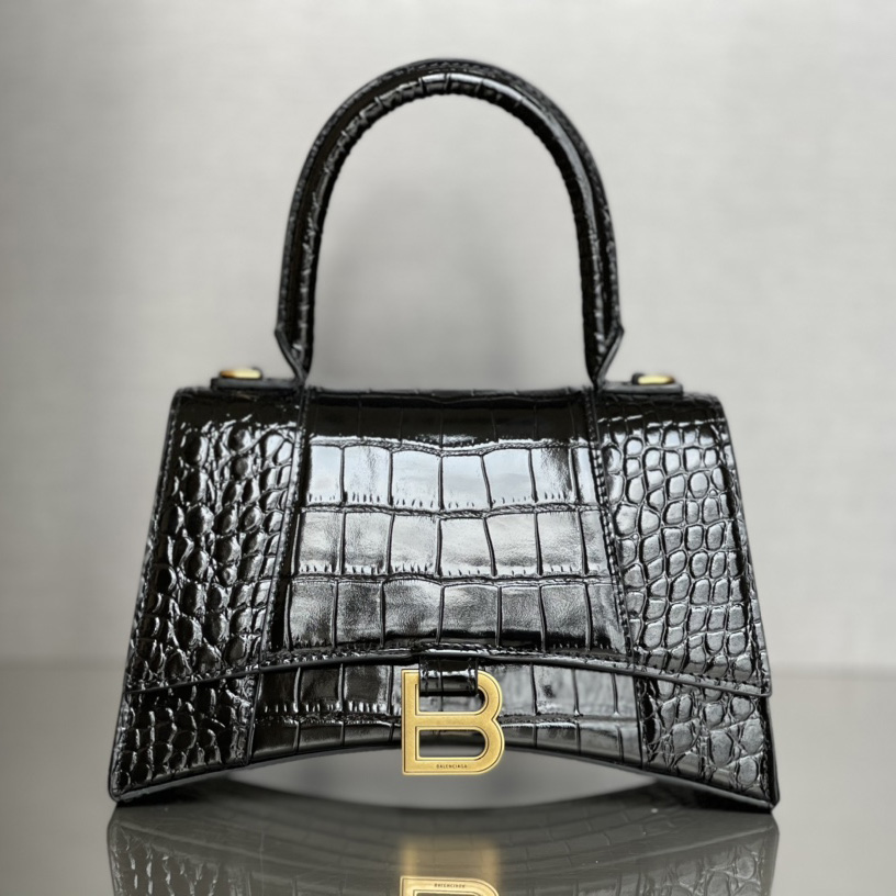 Balenciaga Hourglass Small Handbag In Black  - DesignerGu