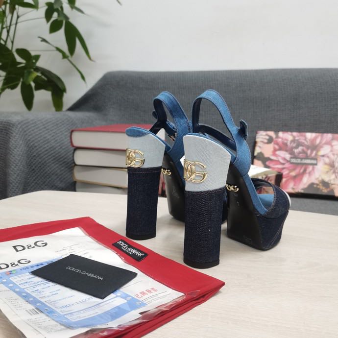 Dolce & Gabbana Runway Patchwork Denim Platform Sandals - 