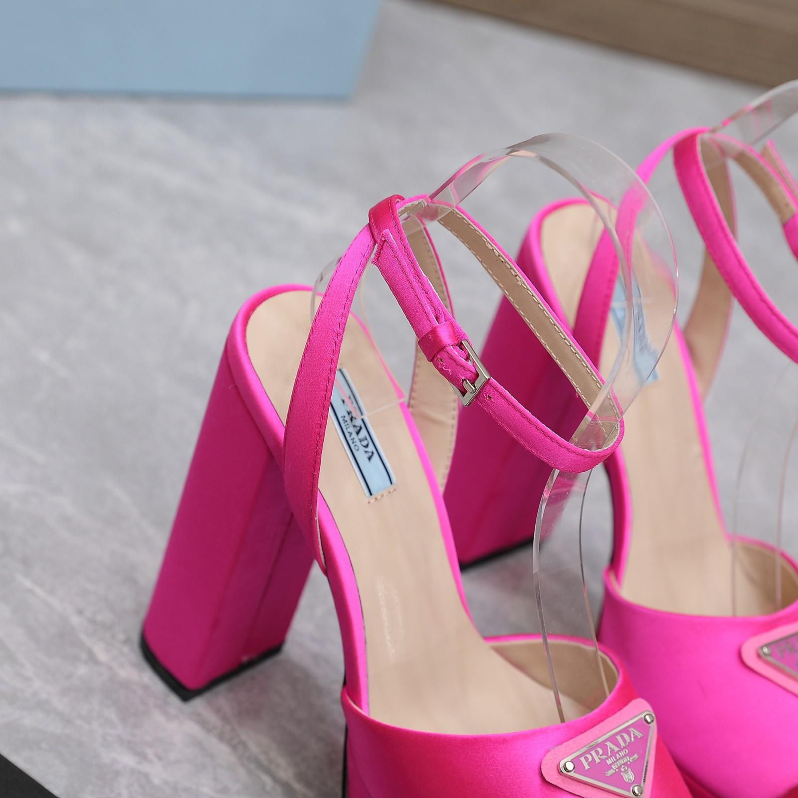 Prada High-Heeled Satin Sandals - DesignerGu