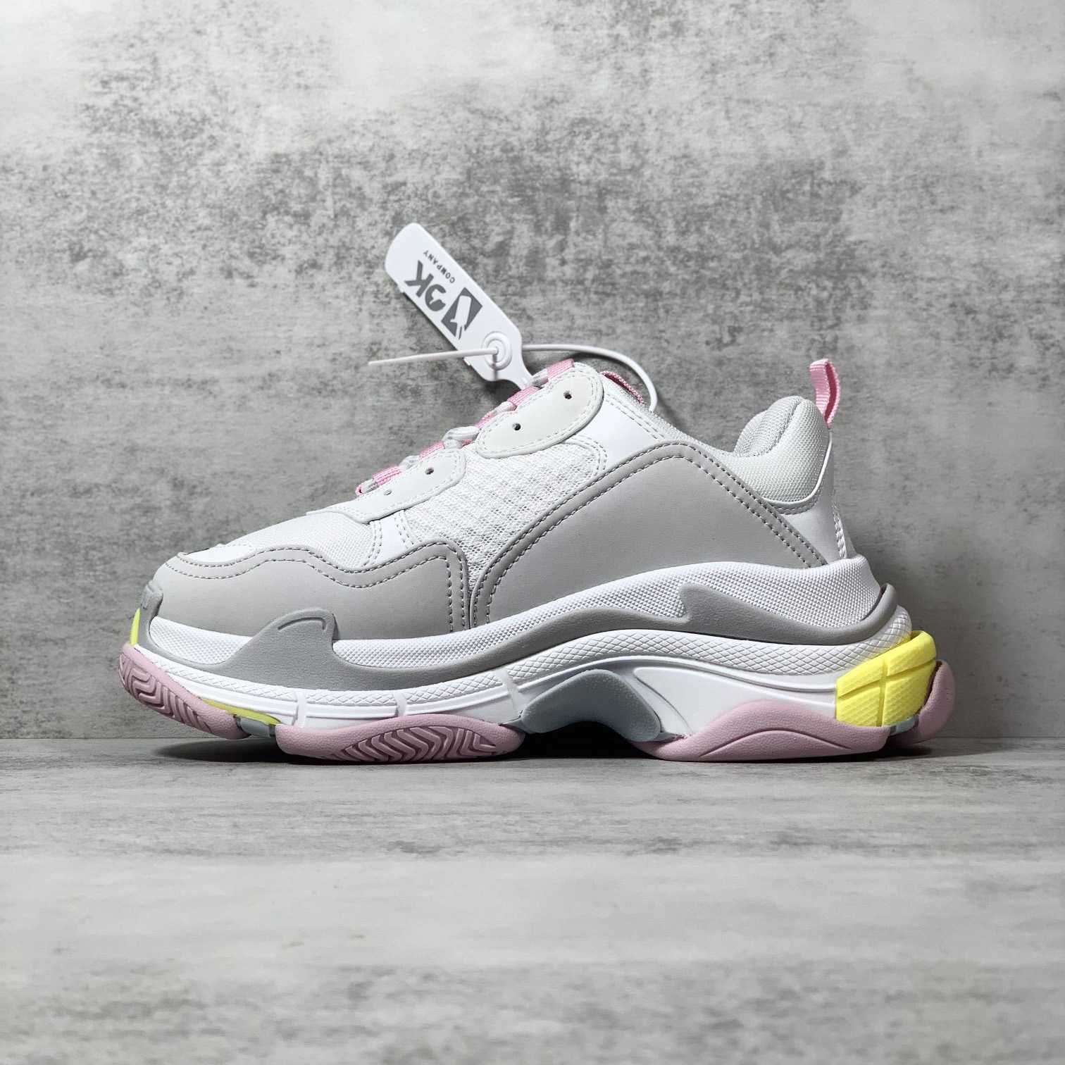Balenciaga Triple S Sneaker In Grey, White, Light Yellow, Light Pink And Light Nlue Double Foam And Mesh - 
