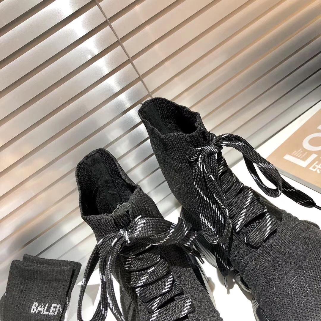 Balenciaga Speed 2.0 Lace-Up Sneaker In Black Recycled Knit - DesignerGu
