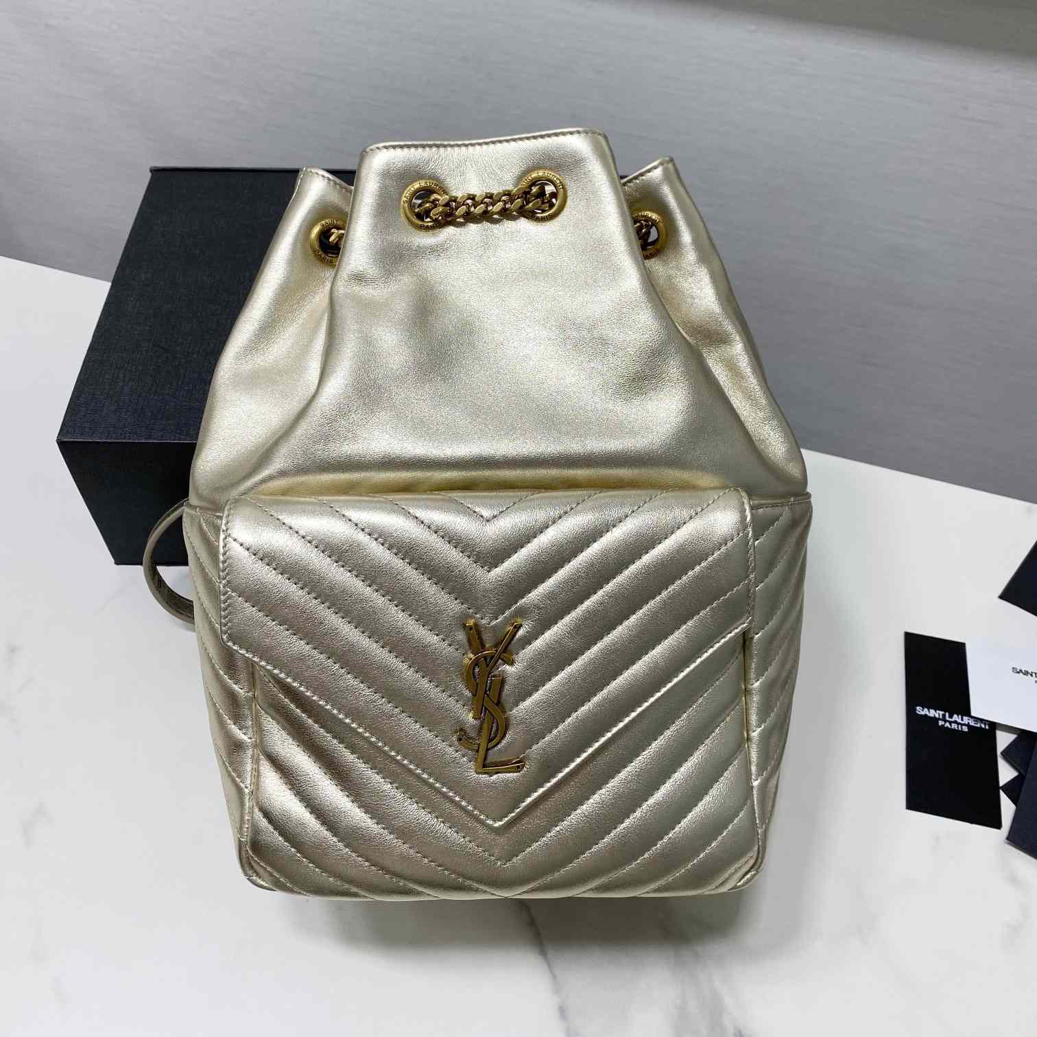 Saint Laurent Joe Drawstring Quilted Backpack(22-29-15cm) - 