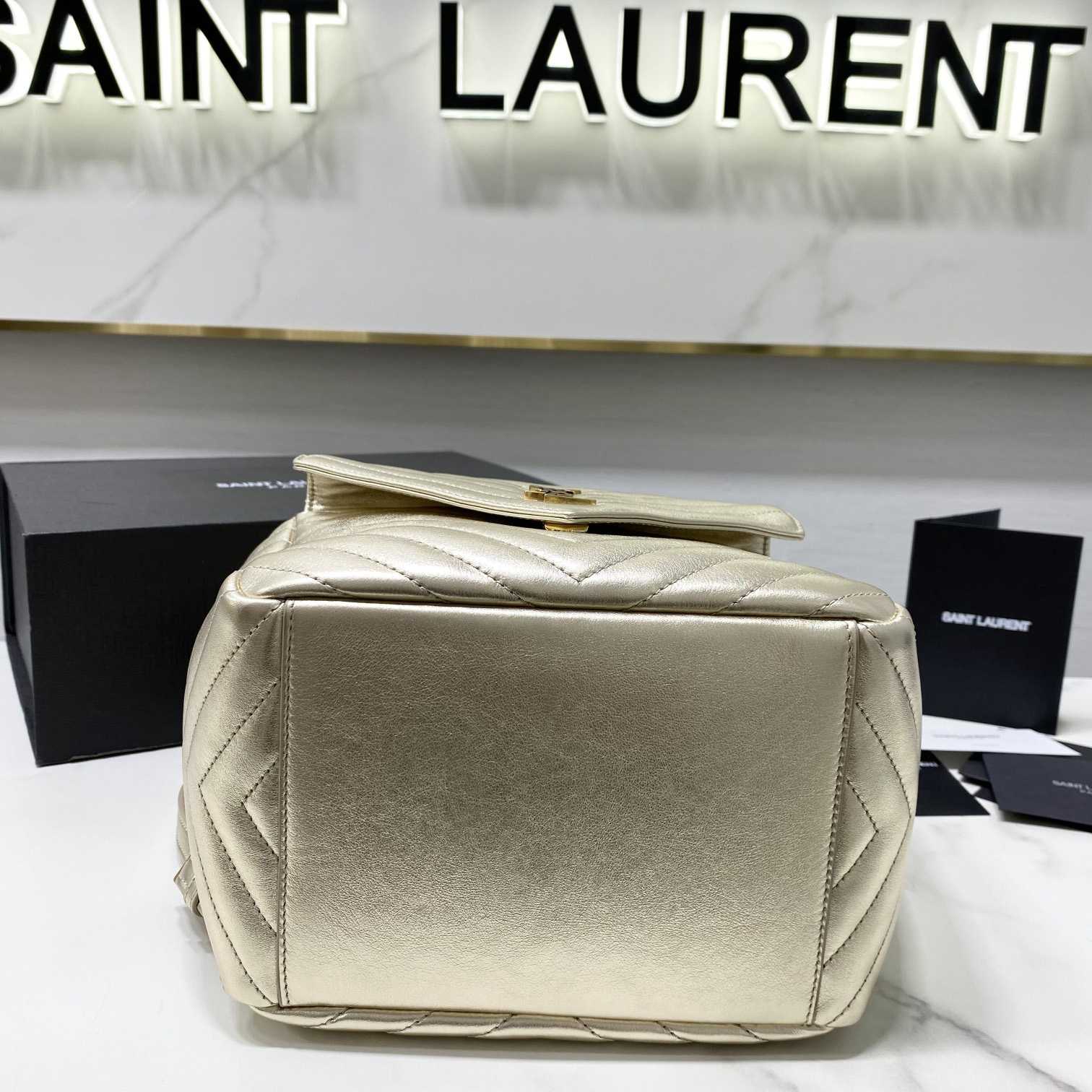 Saint Laurent Joe Drawstring Quilted Backpack(22-29-15cm) - 