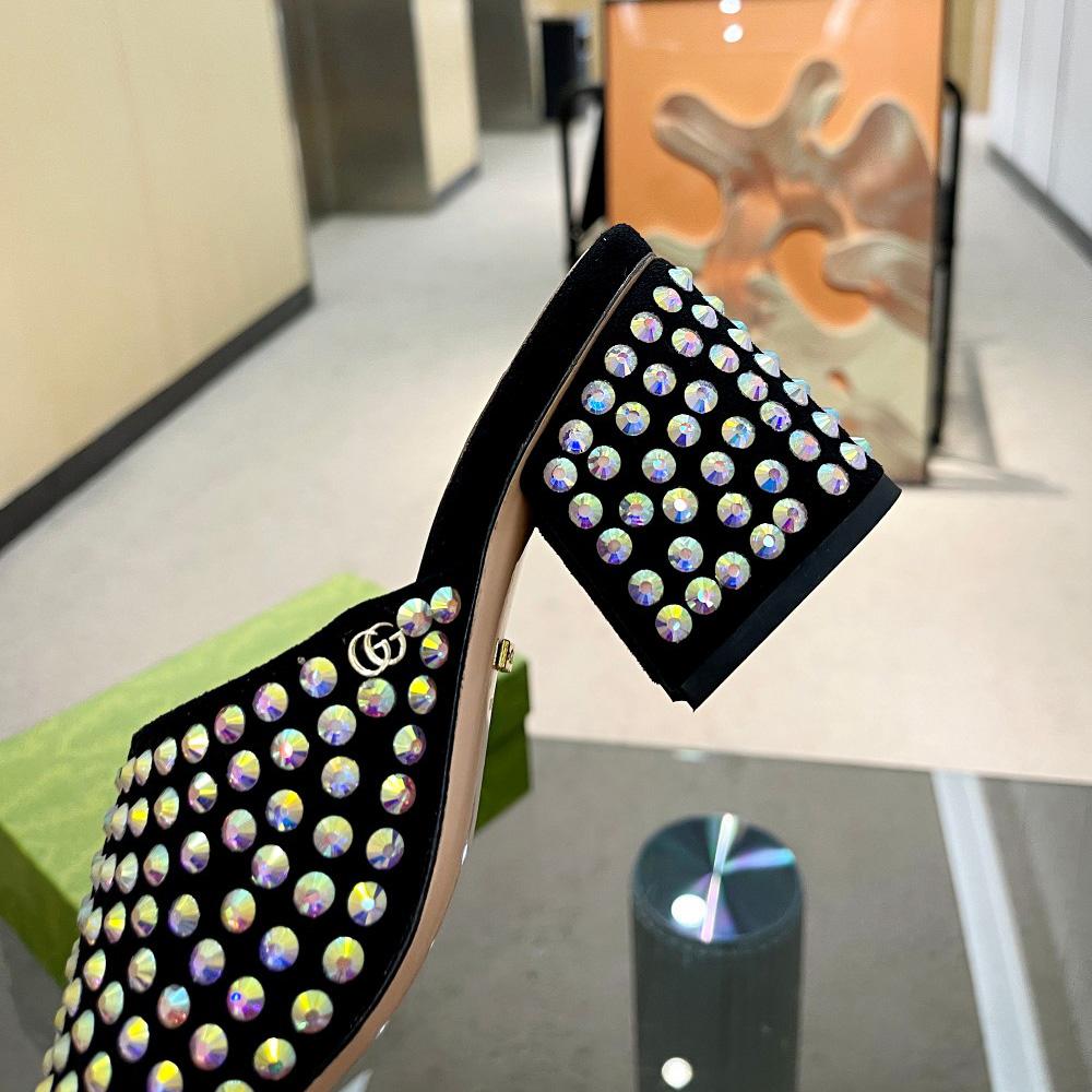 Gucci Women's Slide Sandal With Crystals - 