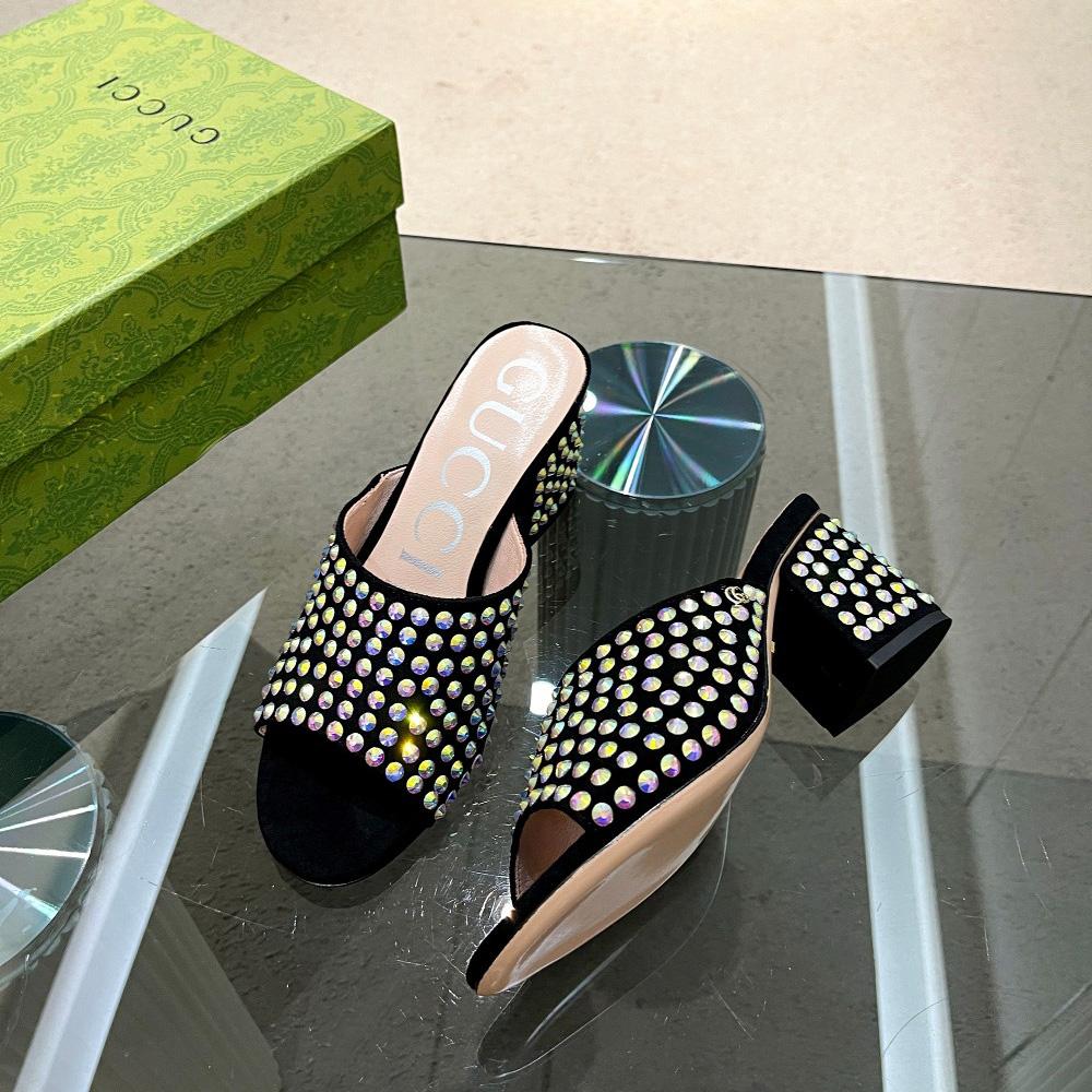 Gucci Women's Slide Sandal With Crystals - 