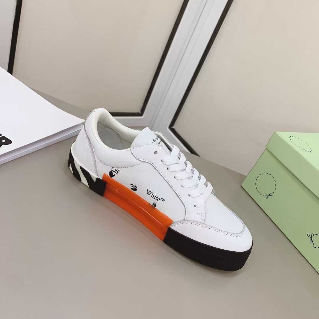 Off White Canvas Vulcanized Low Sneakers - 