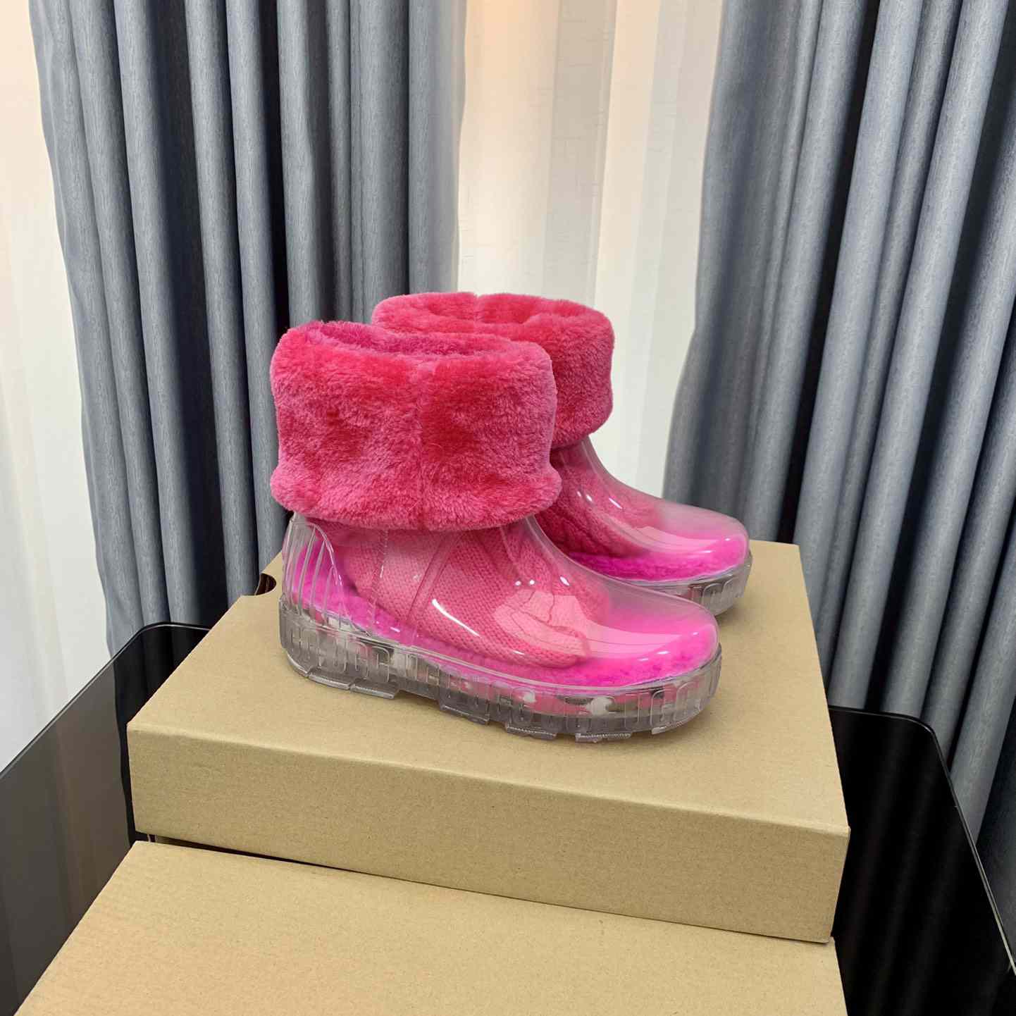 Ugg Drizlita Clear Womens Taffy Pink Fashion Boots - DesignerGu