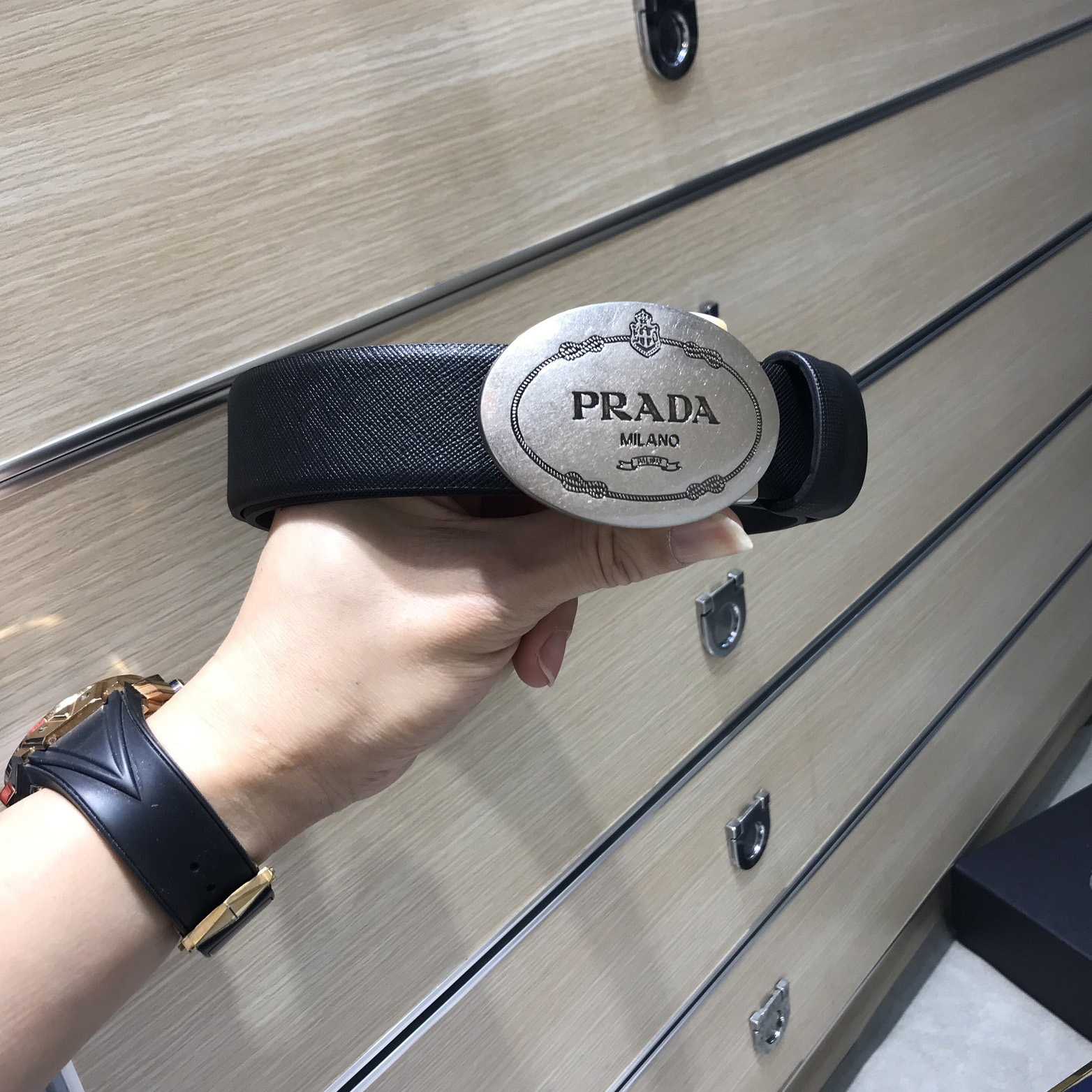 Prada Leather Belt - DesignerGu