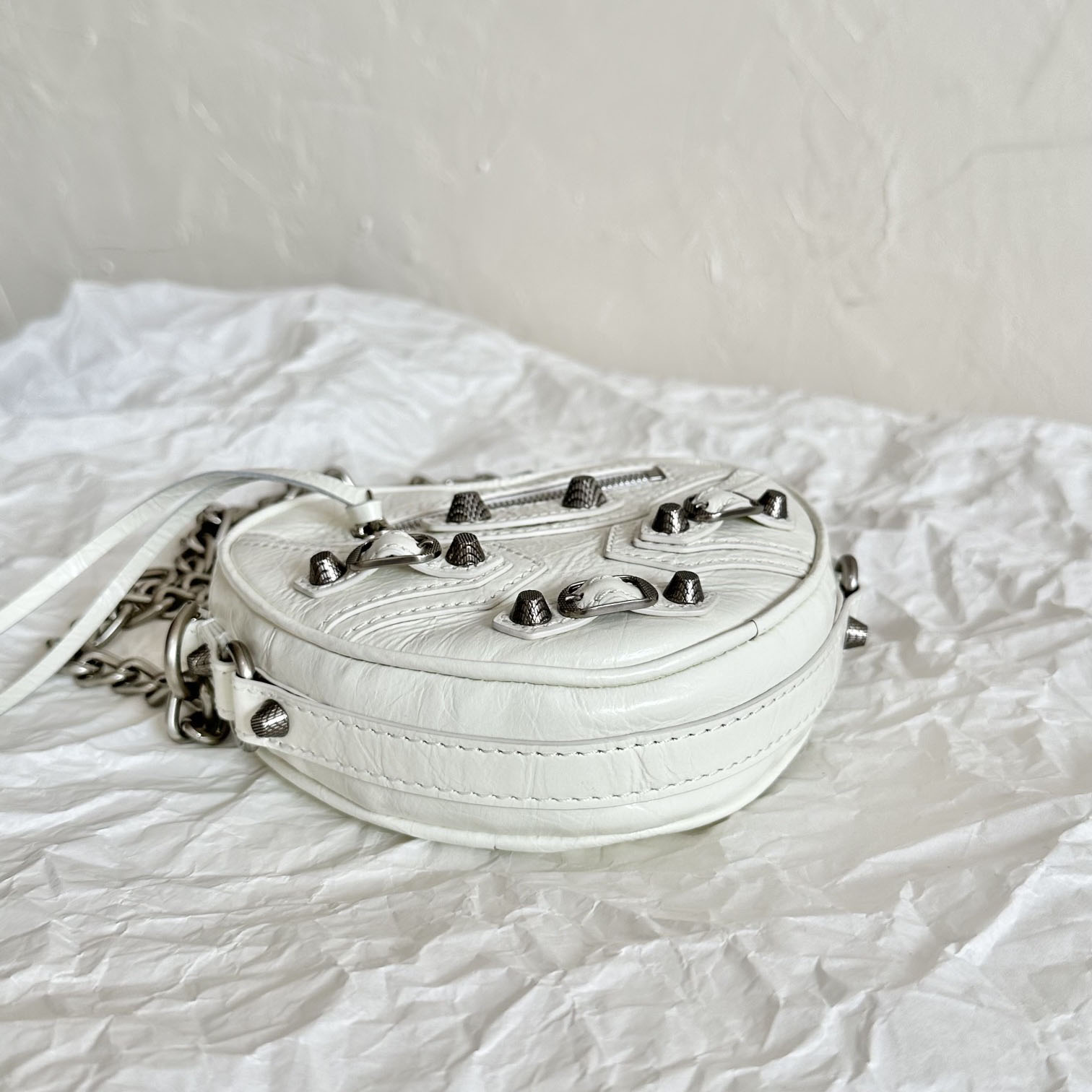 Balenciaga Le Cagole Heart Mini Bag In Optic White (16-12.7-4.5cm) - 