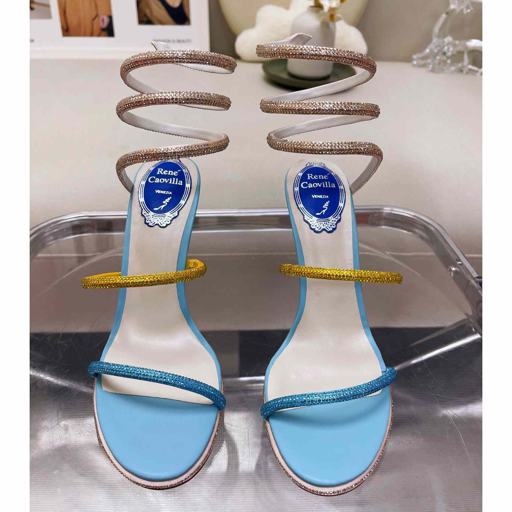 Rene Caovilla Cleo Crystal Sandal - DesignerGu