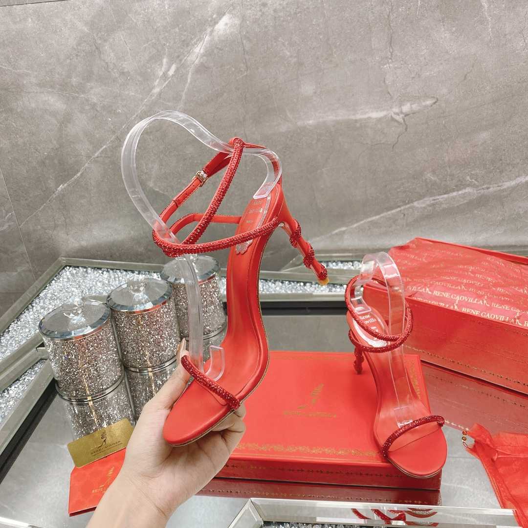 Rene Caovilla Margot Crystal Red Sandal - 