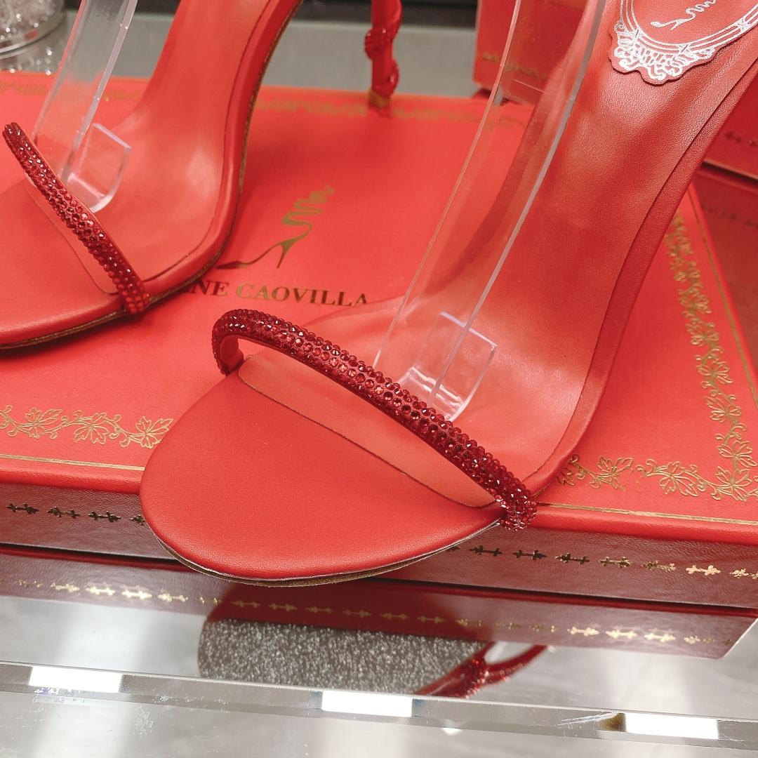 Rene Caovilla Margot Crystal Red Sandal - 