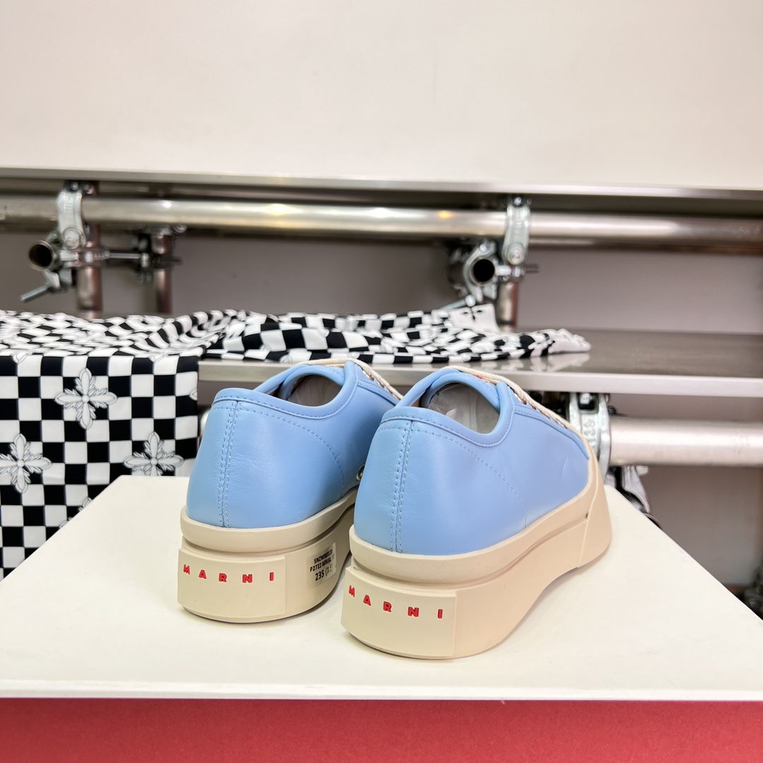 Marni Light blue Nappa Leather Pablo Lace-up Sneaker - DesignerGu