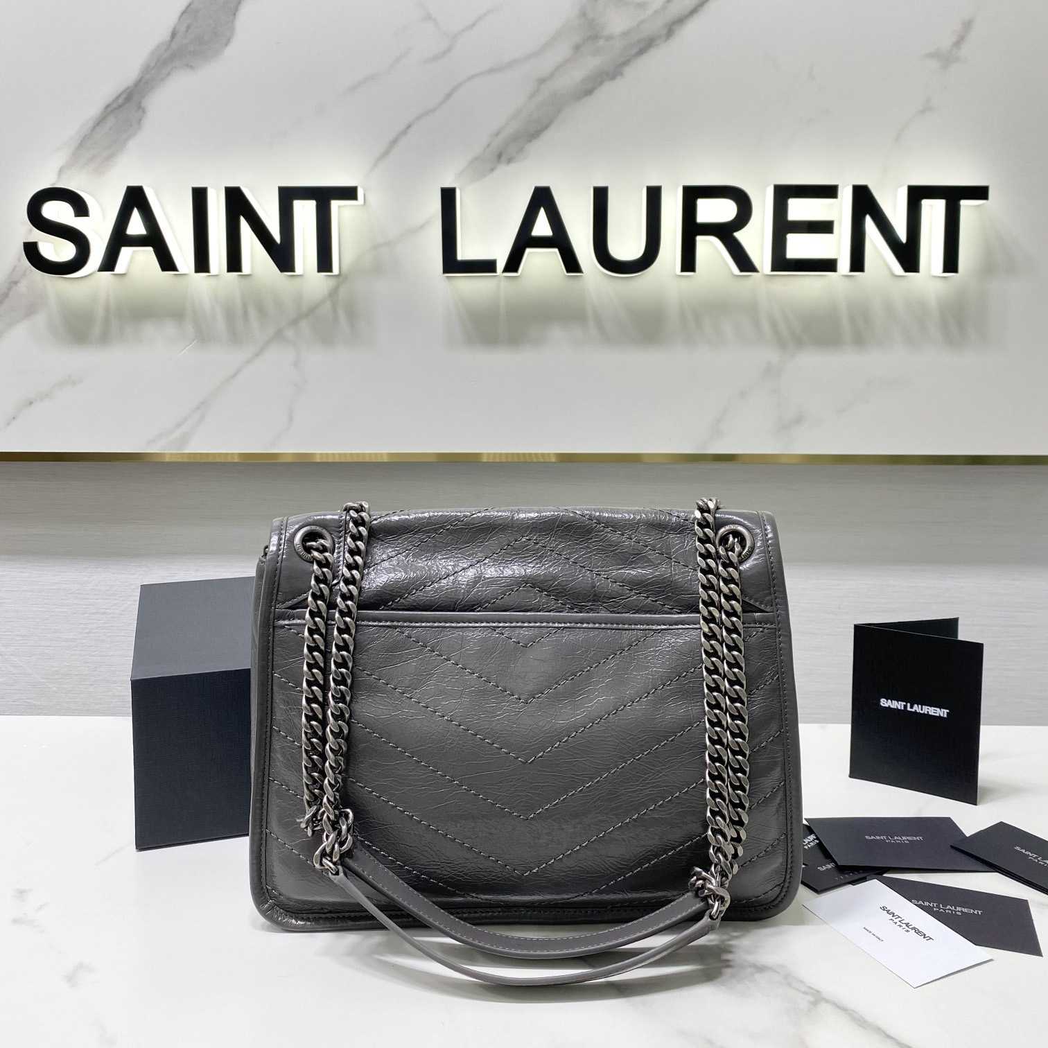 Saint Laurent Niki Medium Chain Bag In Crinkled Vintage Leather  - DesignerGu