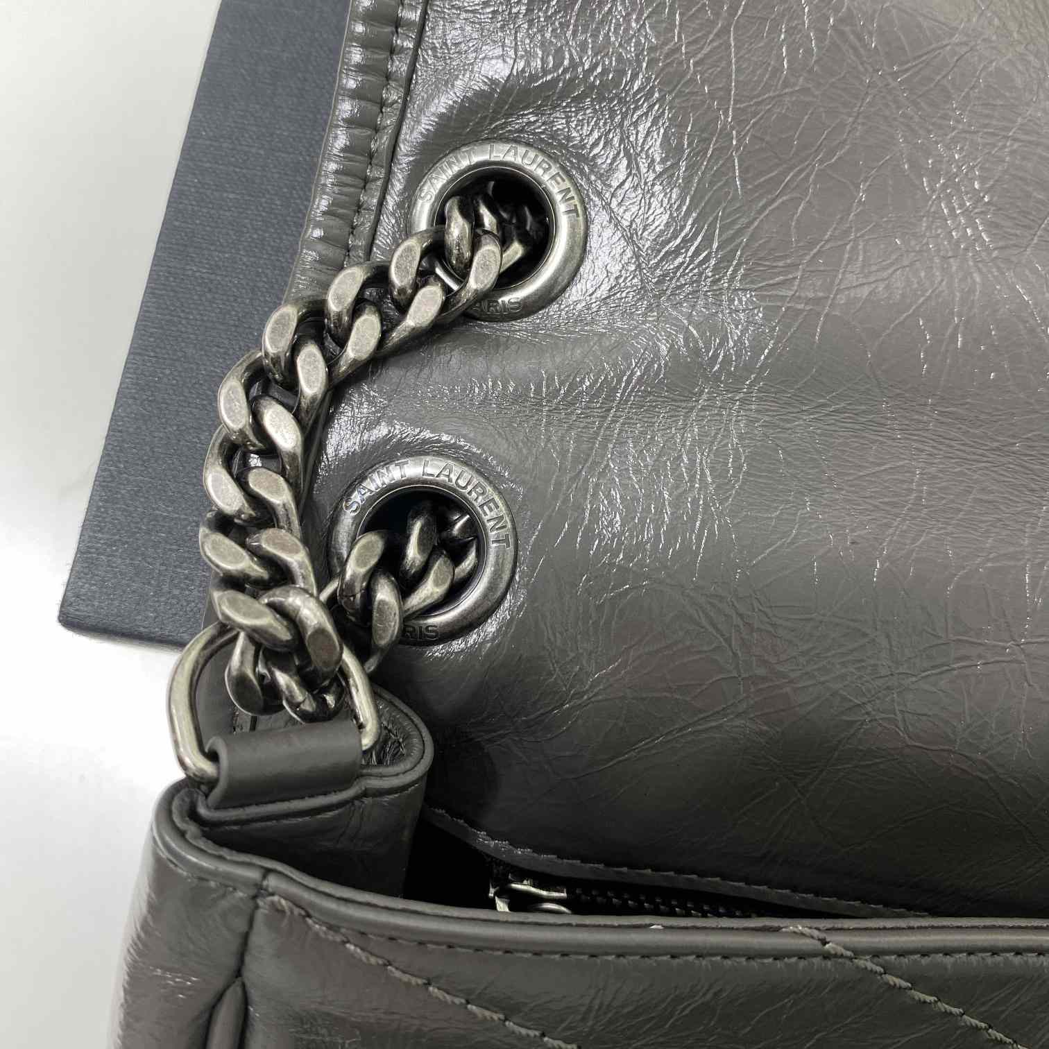 Saint Laurent Niki Medium Chain Bag In Crinkled Vintage Leather  - DesignerGu