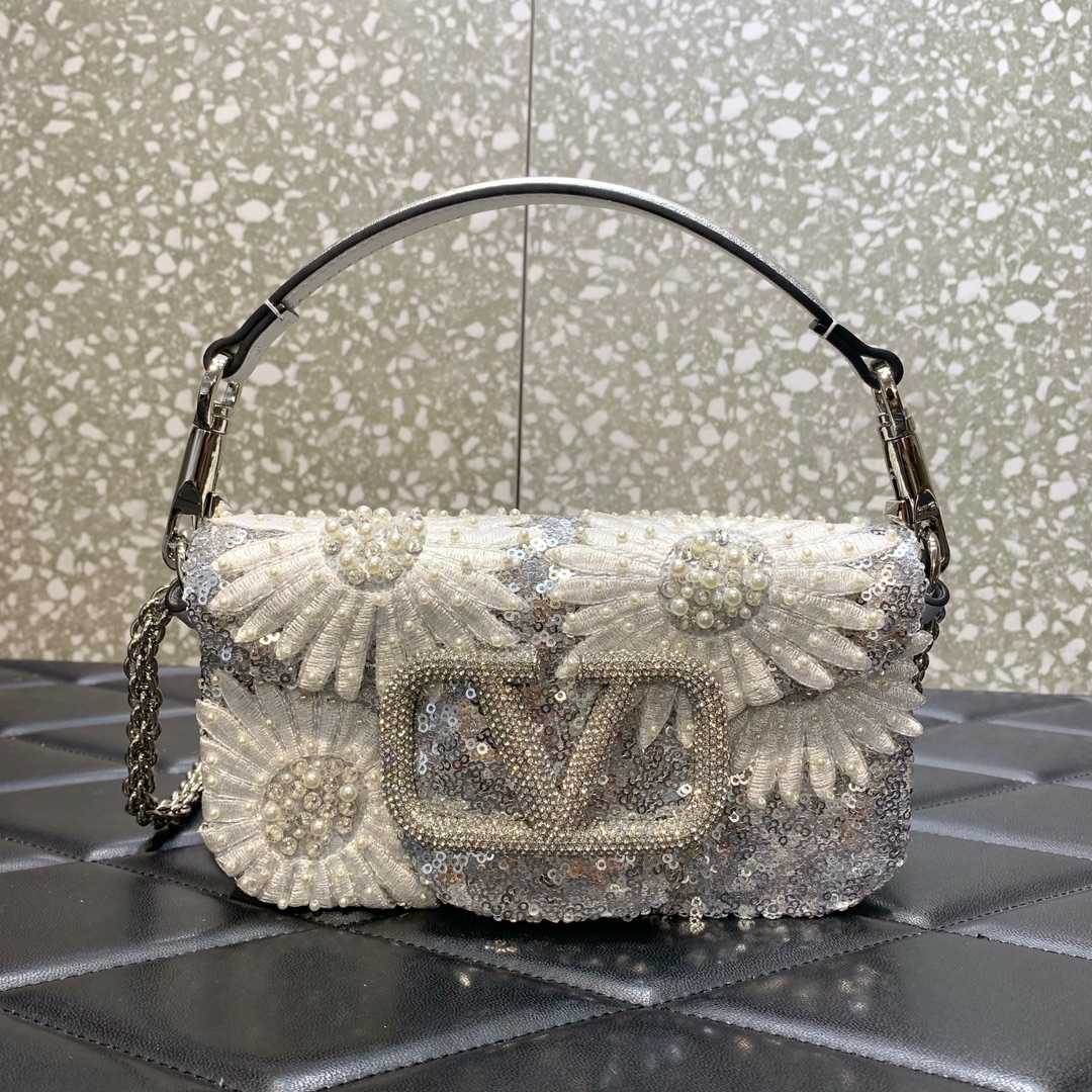 Valenti Locò Small Shoulder Bag With Floral Motif Embroidery - DesignerGu