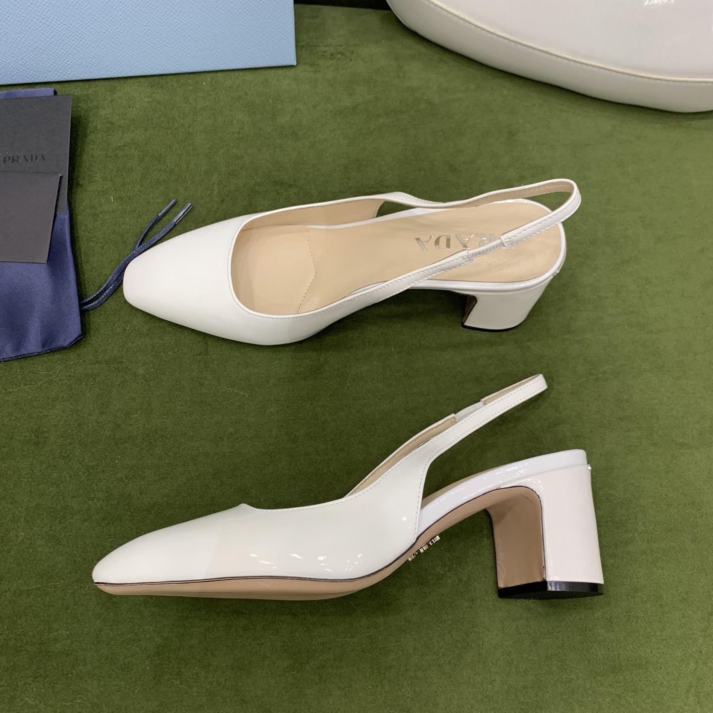 Prada Patent-leather Slingback Pumps - DesignerGu