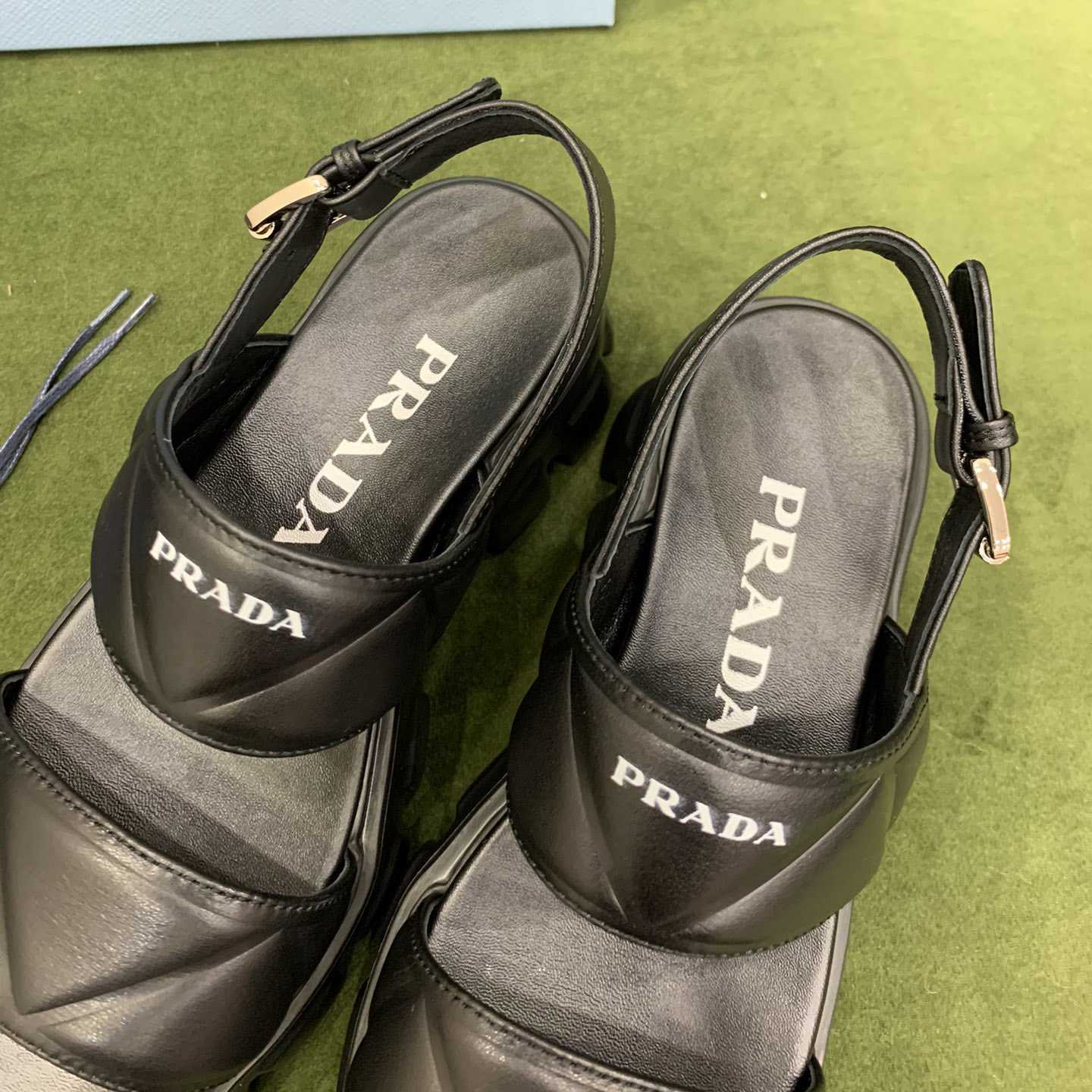 Prada Monolith Leather Sandals - 
