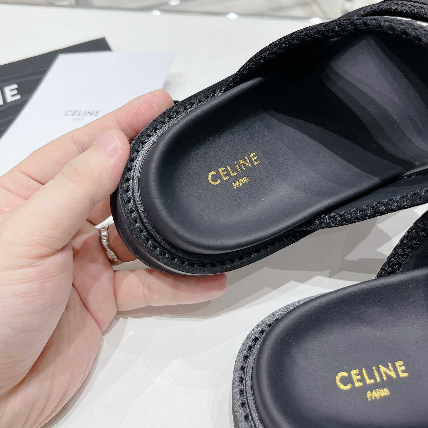Celine Leo Scratch Sandal In Calfskin - DesignerGu