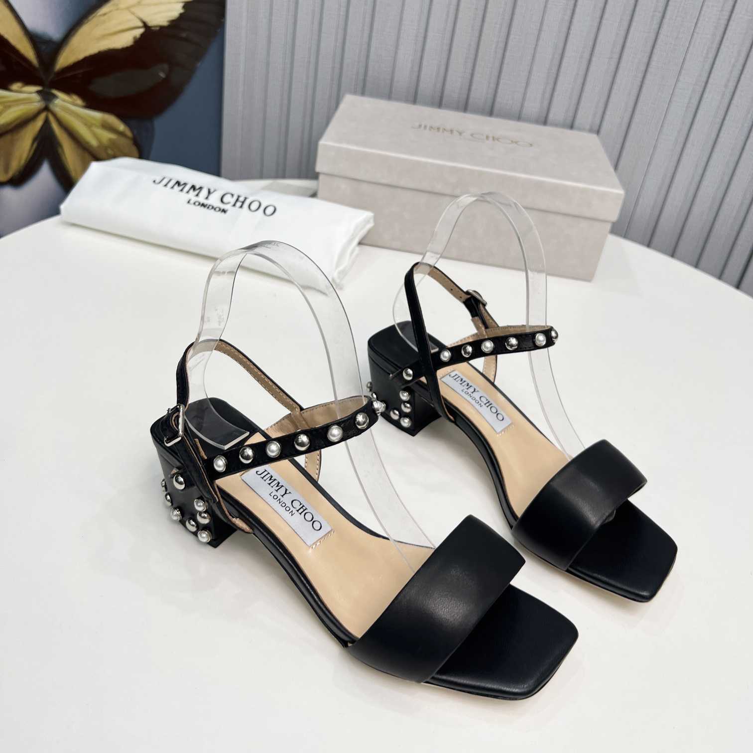 Jimmy Choo Aadra 45mm Sandals - DesignerGu