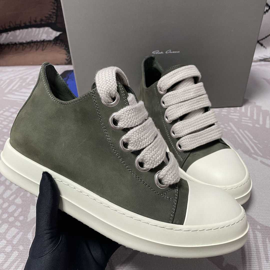 Rick Owens Leather Low-top Sneakers - DesignerGu