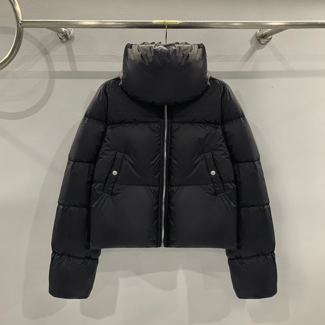 Rick Owens FW23 Luxor Funnel Neck Jkt In Black - DesignerGu