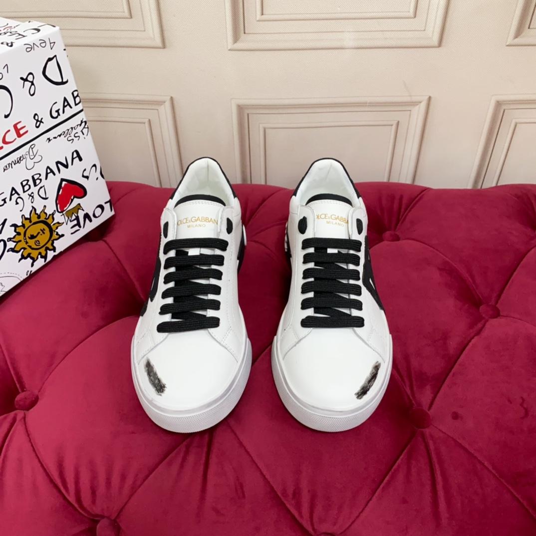Dolce & Gabbana Portofino Vintage Calfskin Sneakers - 