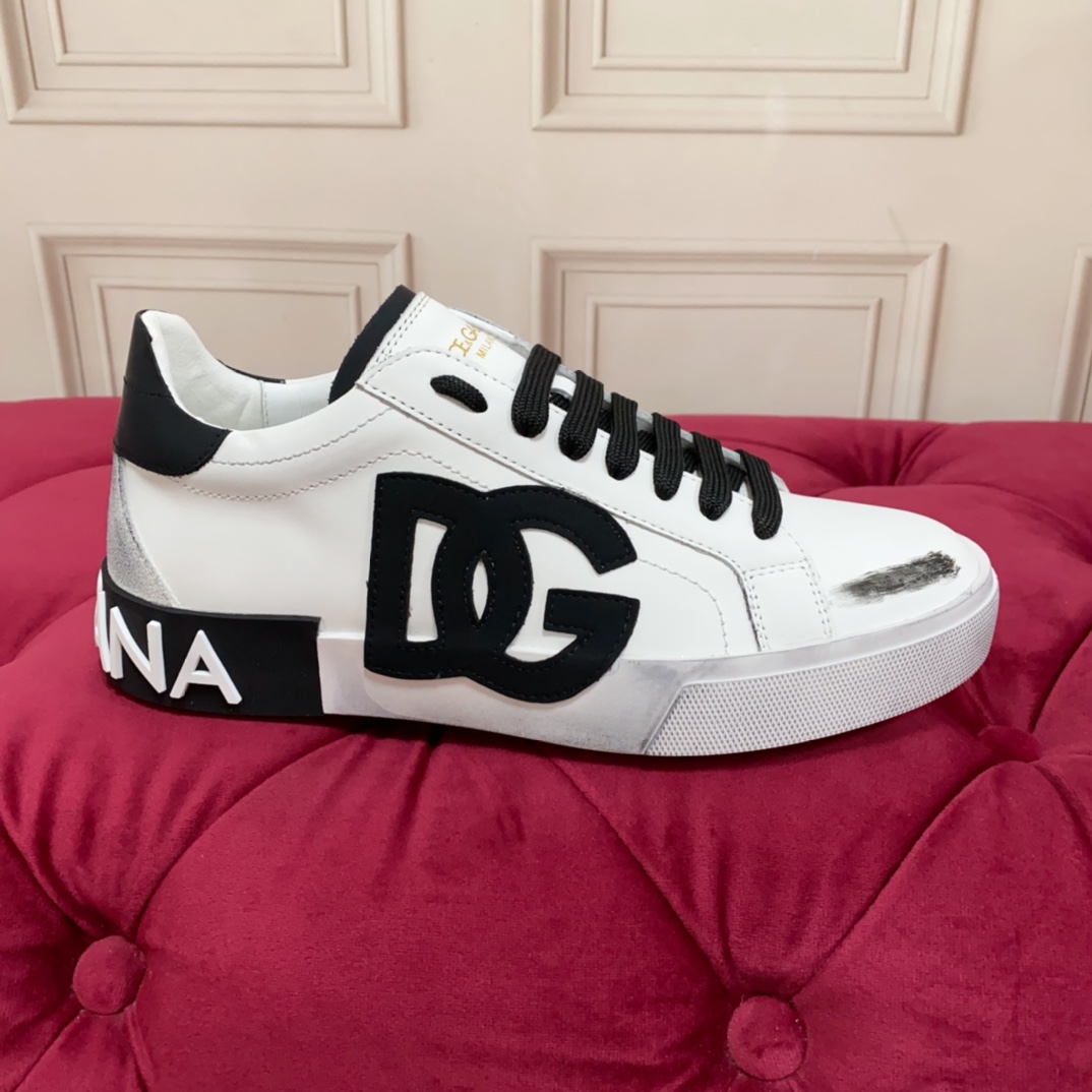 Dolce & Gabbana Portofino Vintage Calfskin Sneakers - 