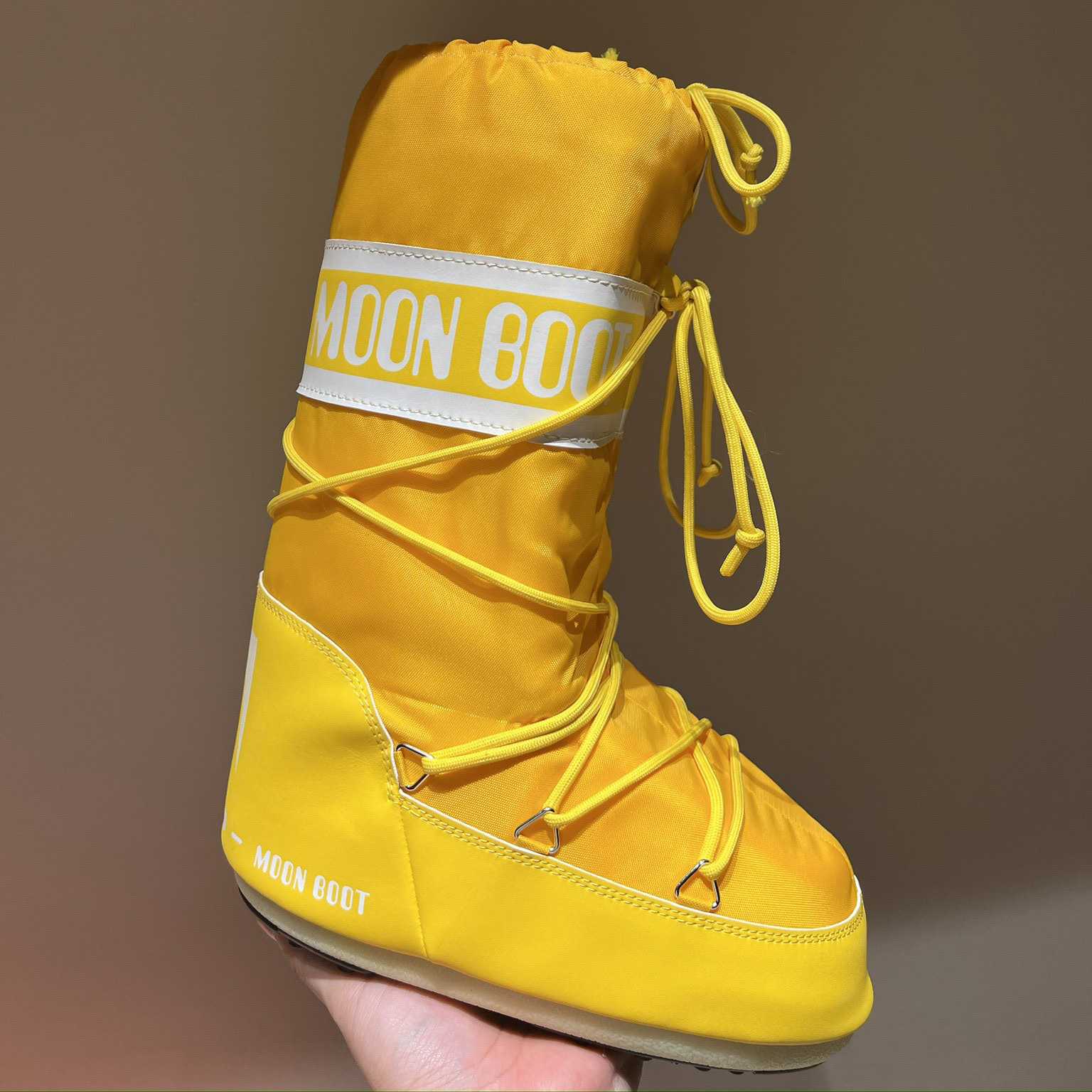 Moon Boot Icon Junior Khaki Nylon Boots - DesignerGu