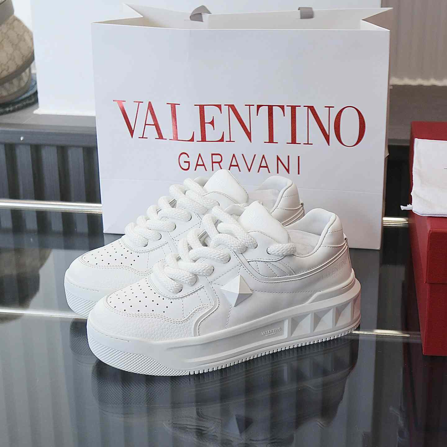 Valenti Garavani One Stud Jacquard Sneakers - DesignerGu