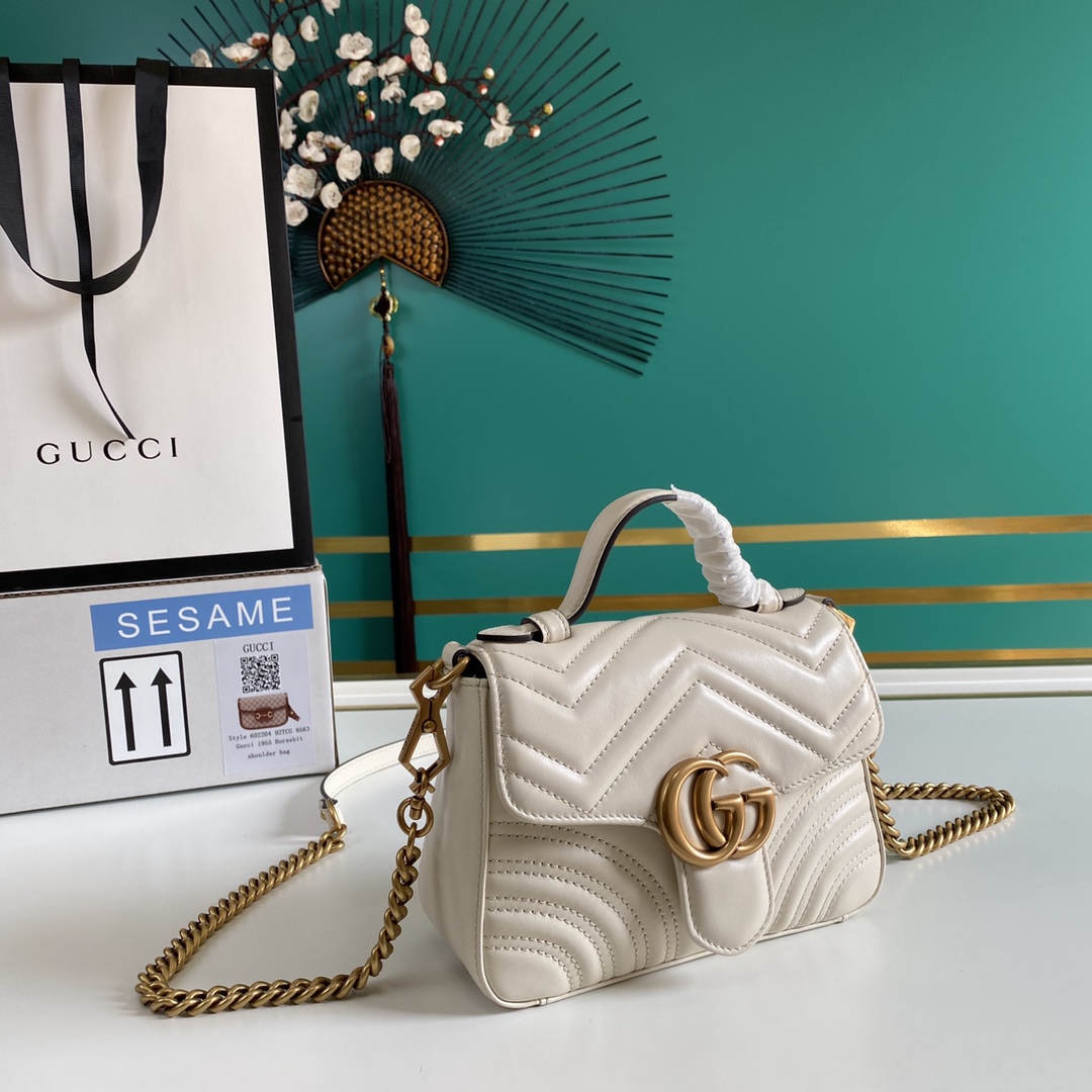 Gucci GG Marmont Mini Top Handle Bag - 